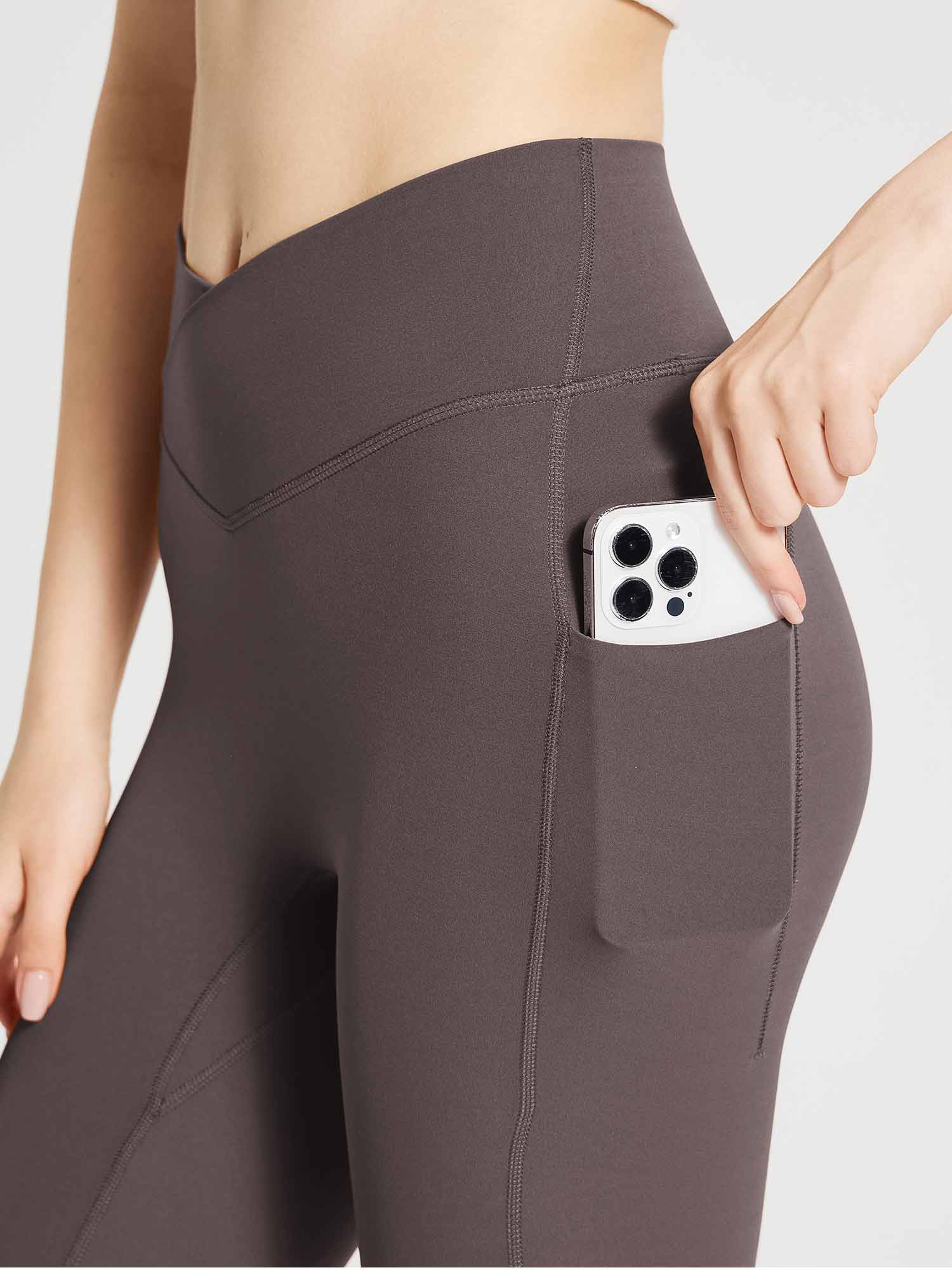Lycra Cross-Waist High-Rise Leggings