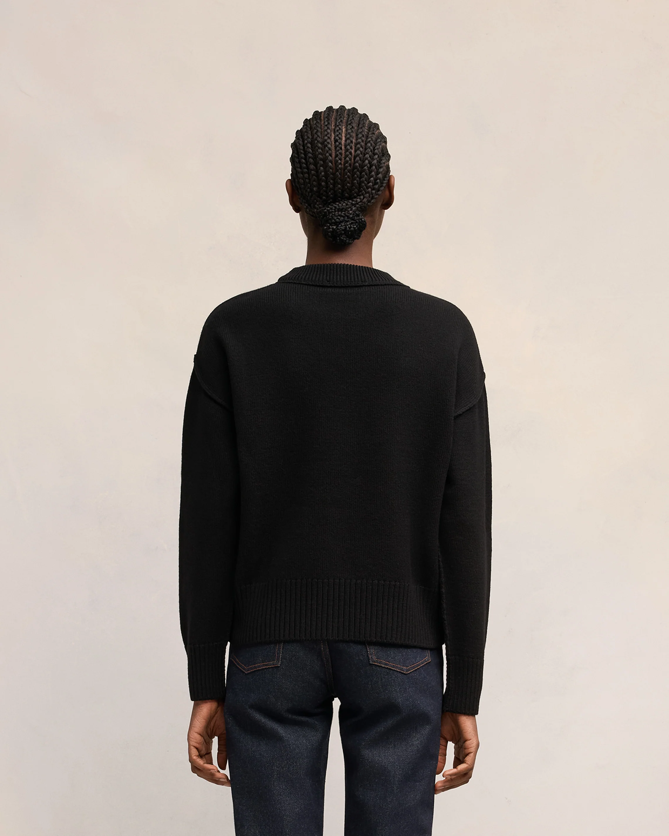 Black Wool Ami de Coeur Sweater