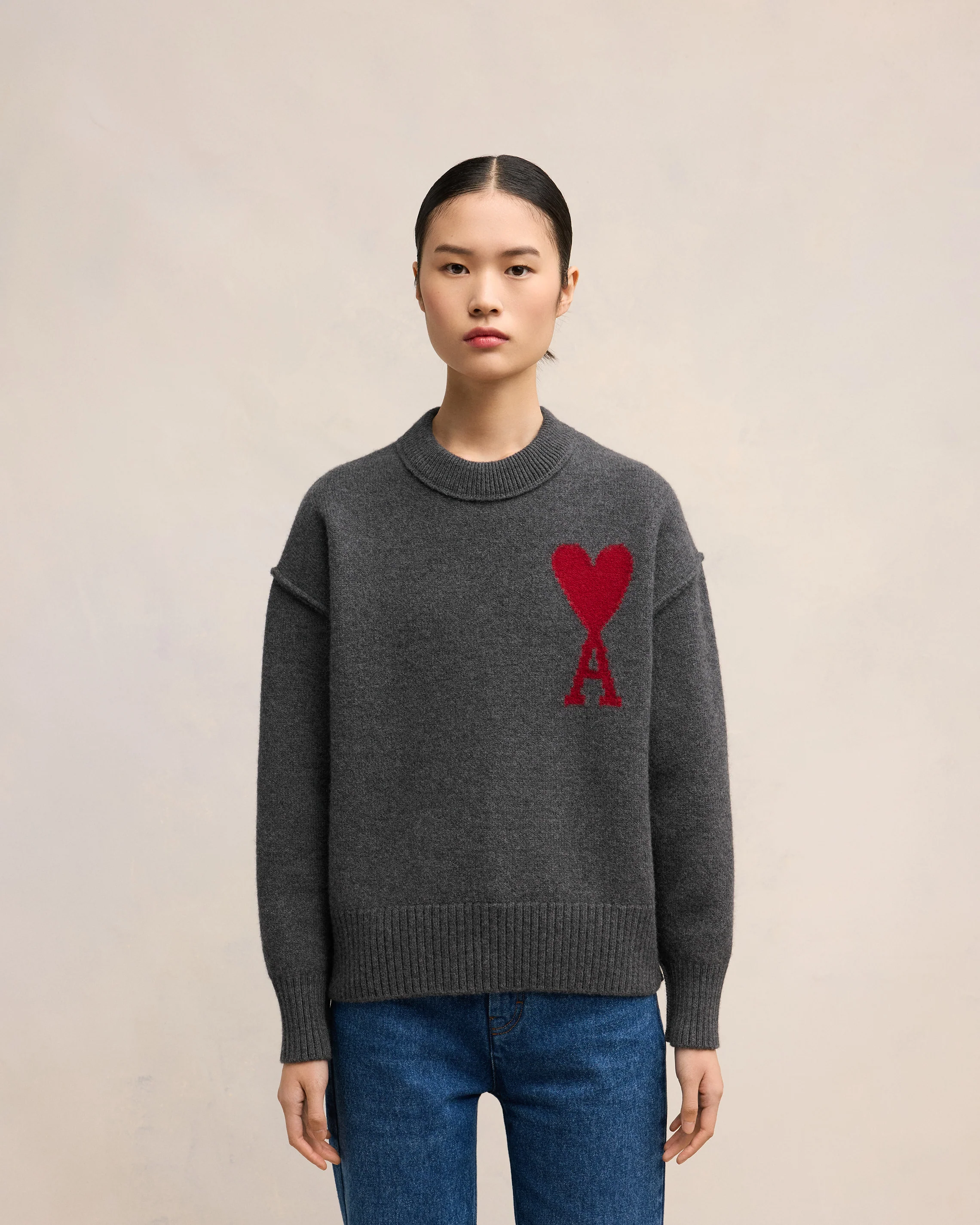 Grey Wool Ami de Coeur Sweater