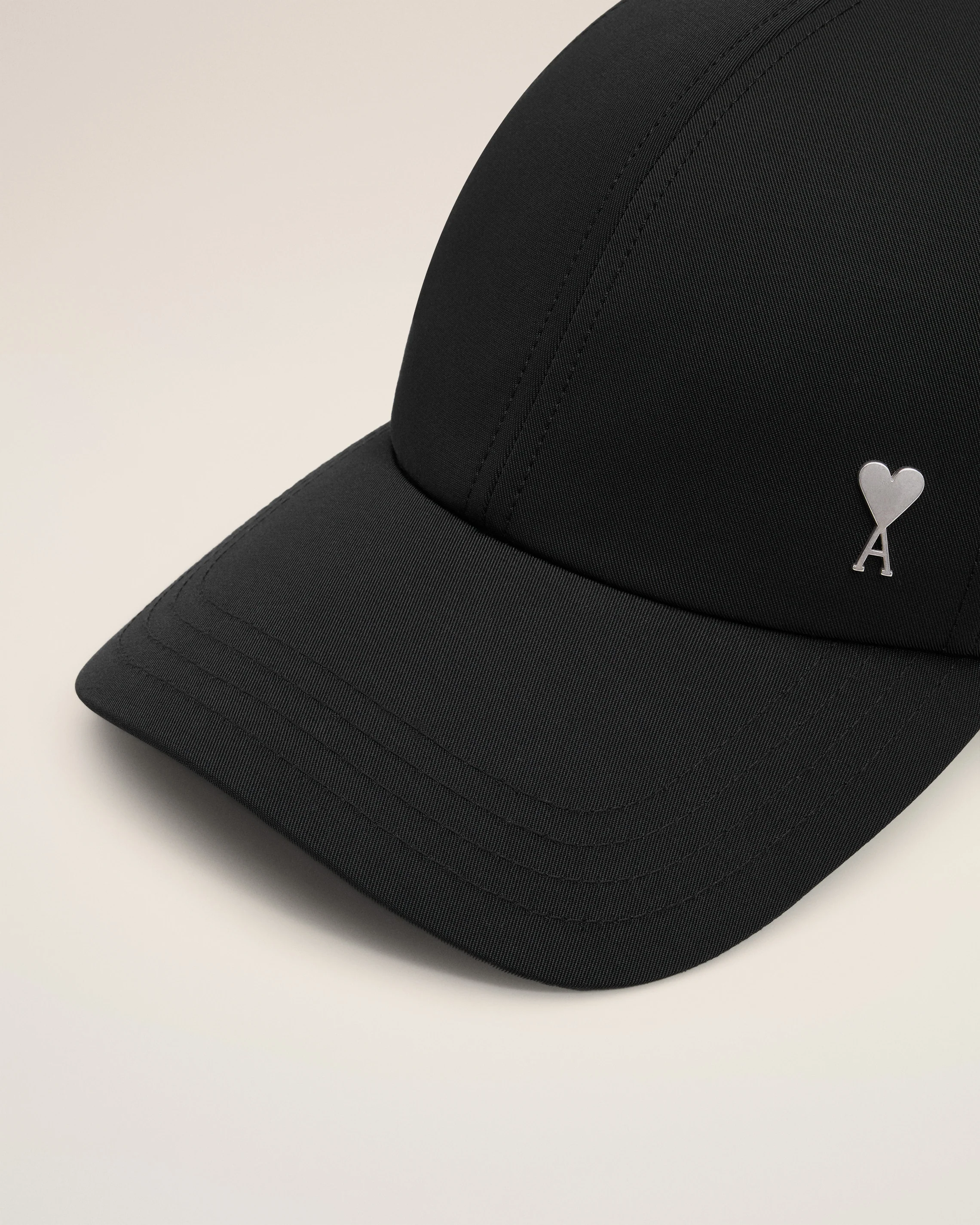 Black Twill Ami de Coeur Stud Cap