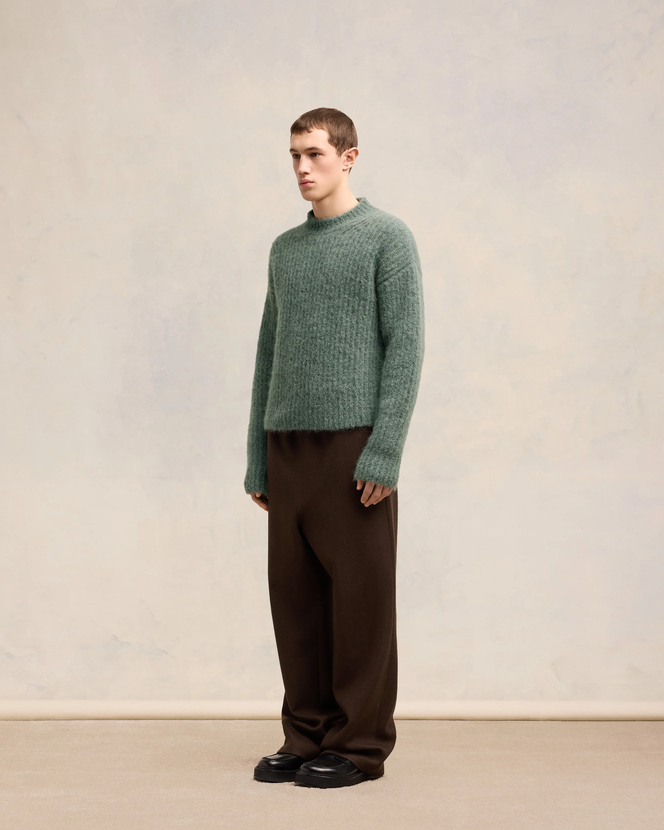 Alpaca Mohair Ribbed Sweater