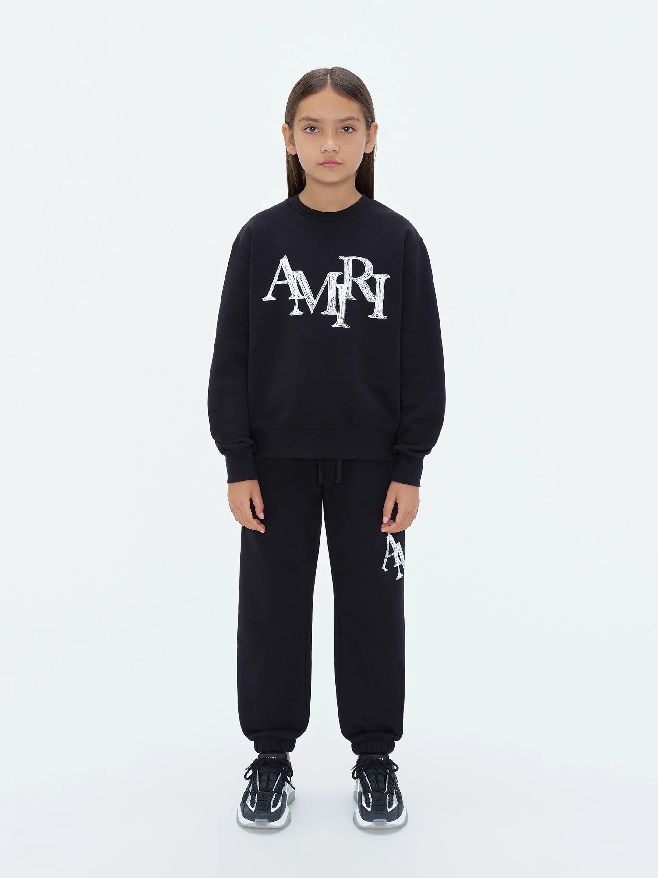 KIDS - AMIRI STAGGERED SCRIBBLE SWEATPANT - Black