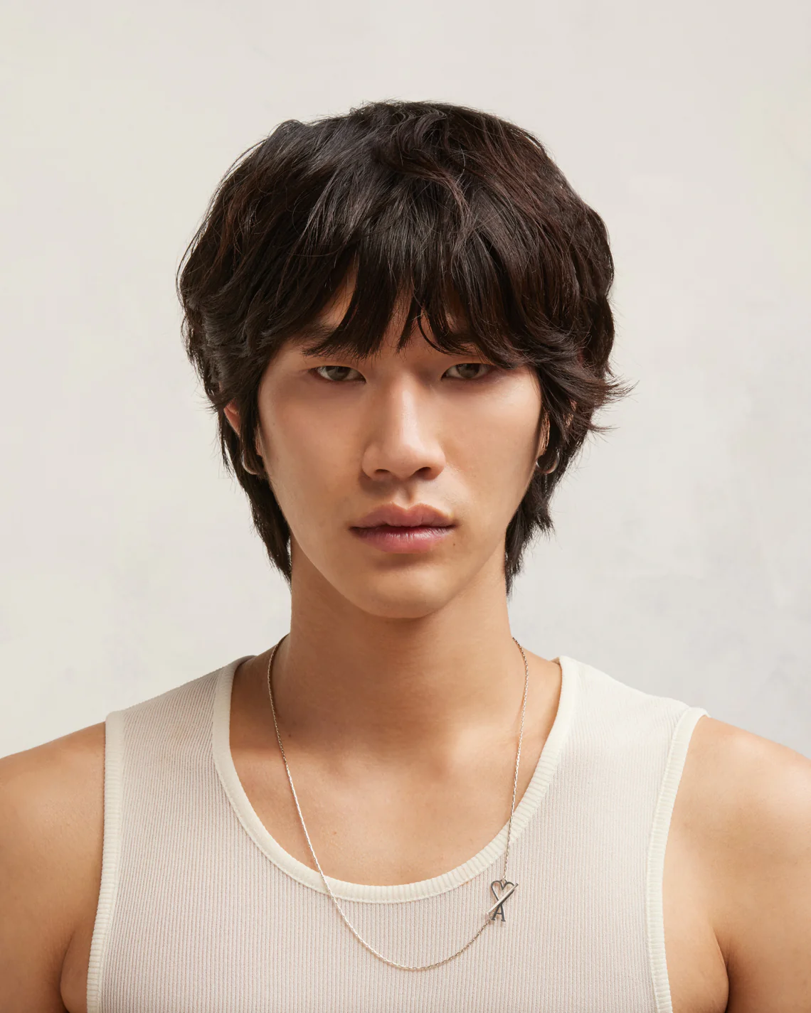 Silver Brass Ami de Coeur Chain Necklace