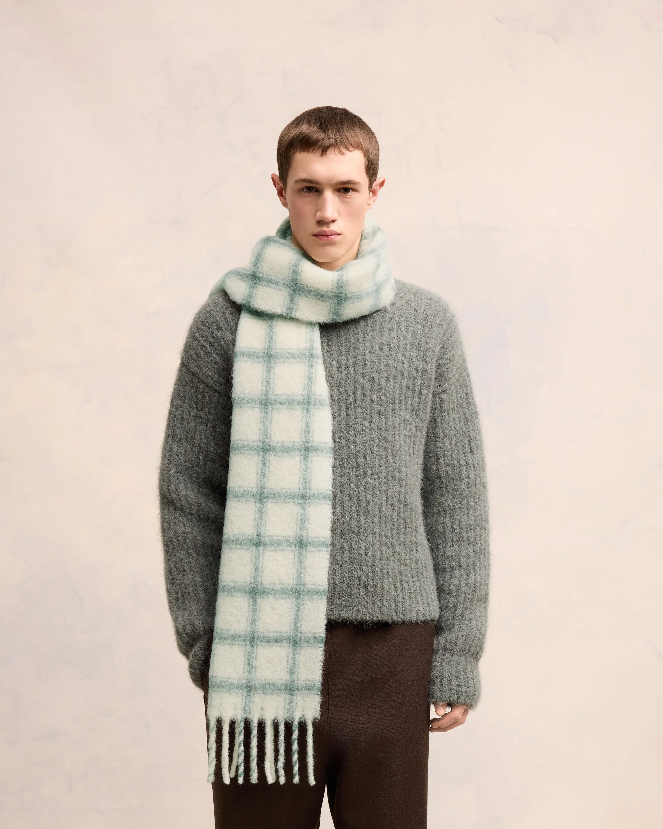 Checkered Ami Label Scarf