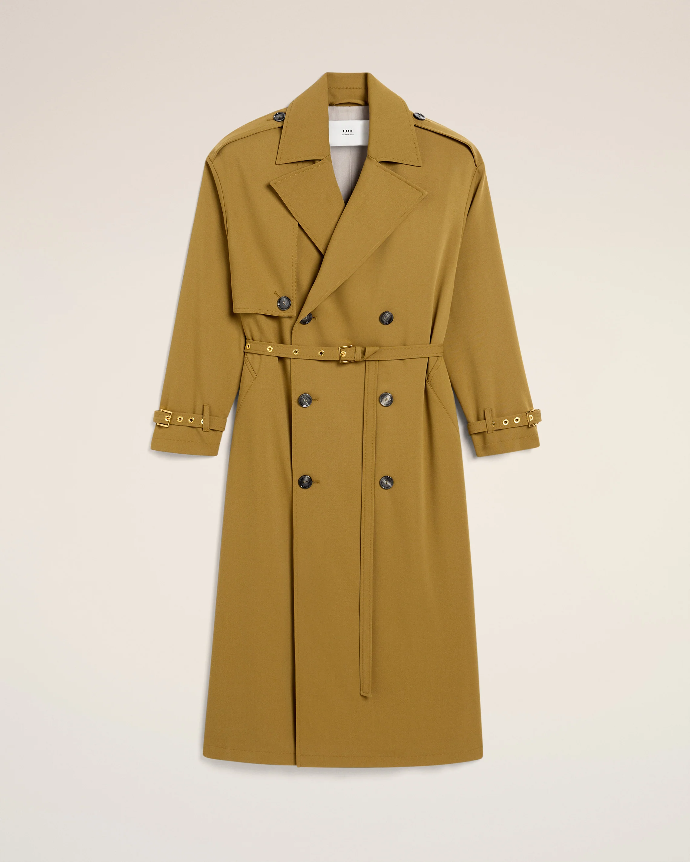 Mustard Wool Trench Coat