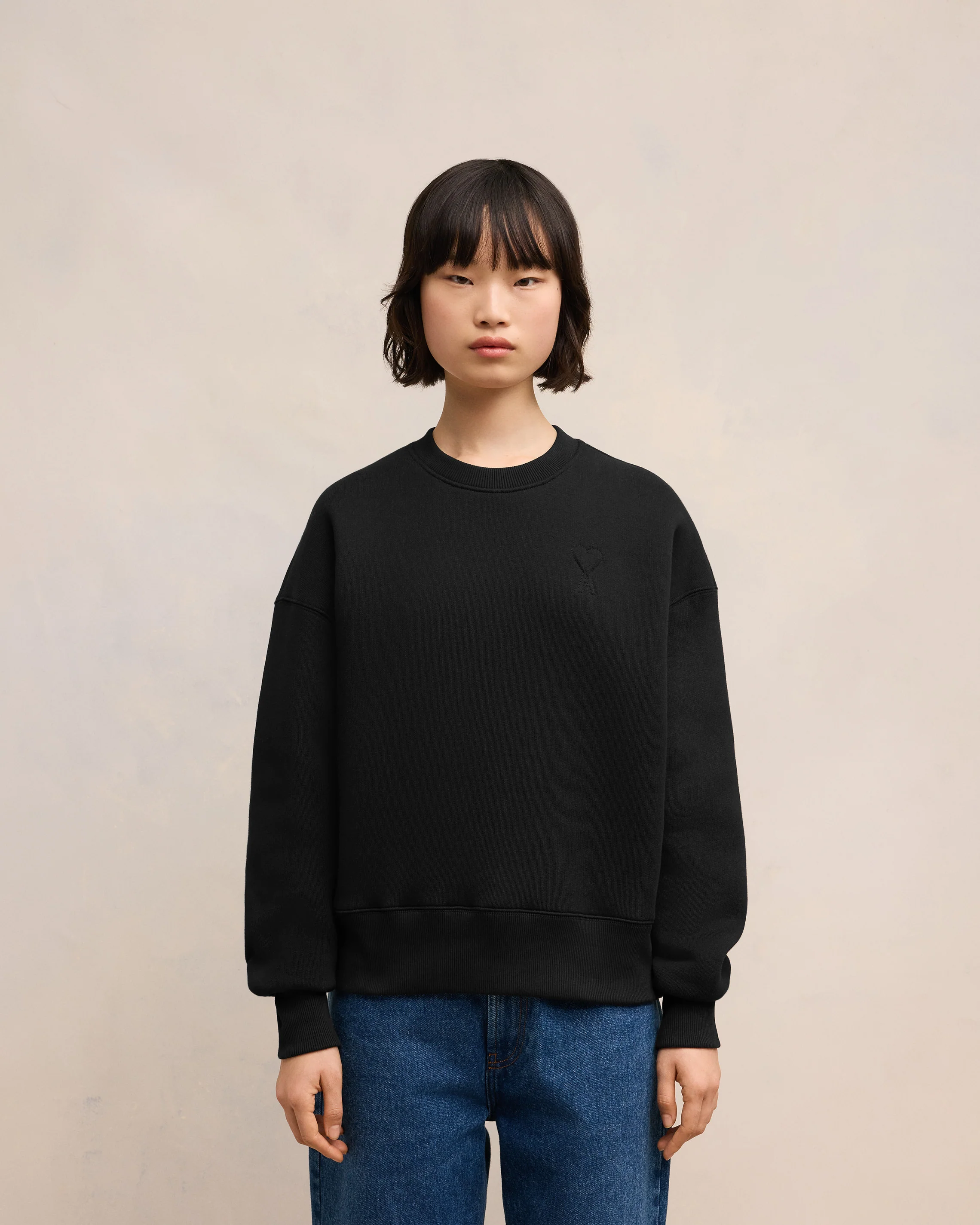 Black Cotton Ami de Coeur Sweatshirt