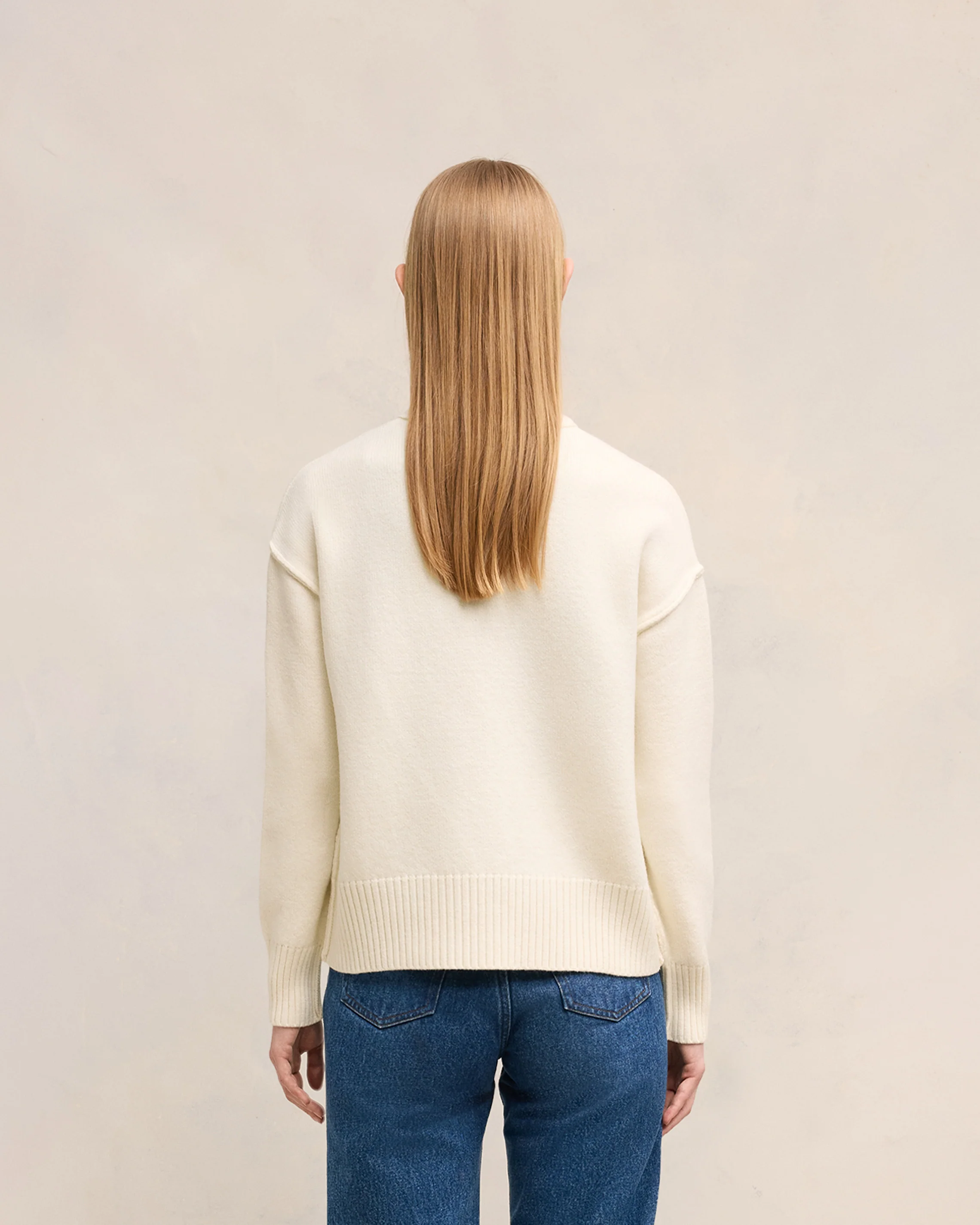 White Wool Ami de Coeur Sweater