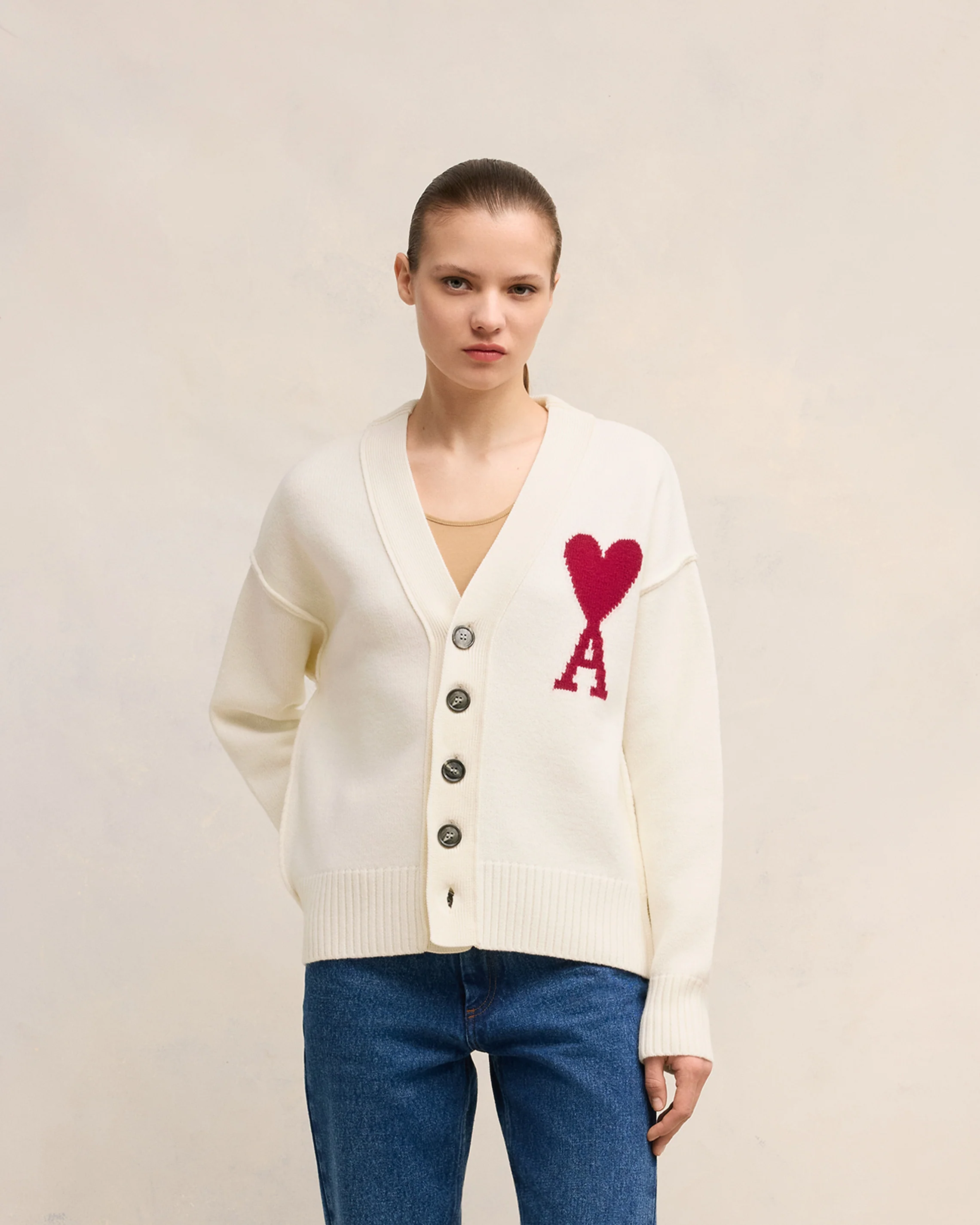 White Wool Ami de Coeur Cardigan