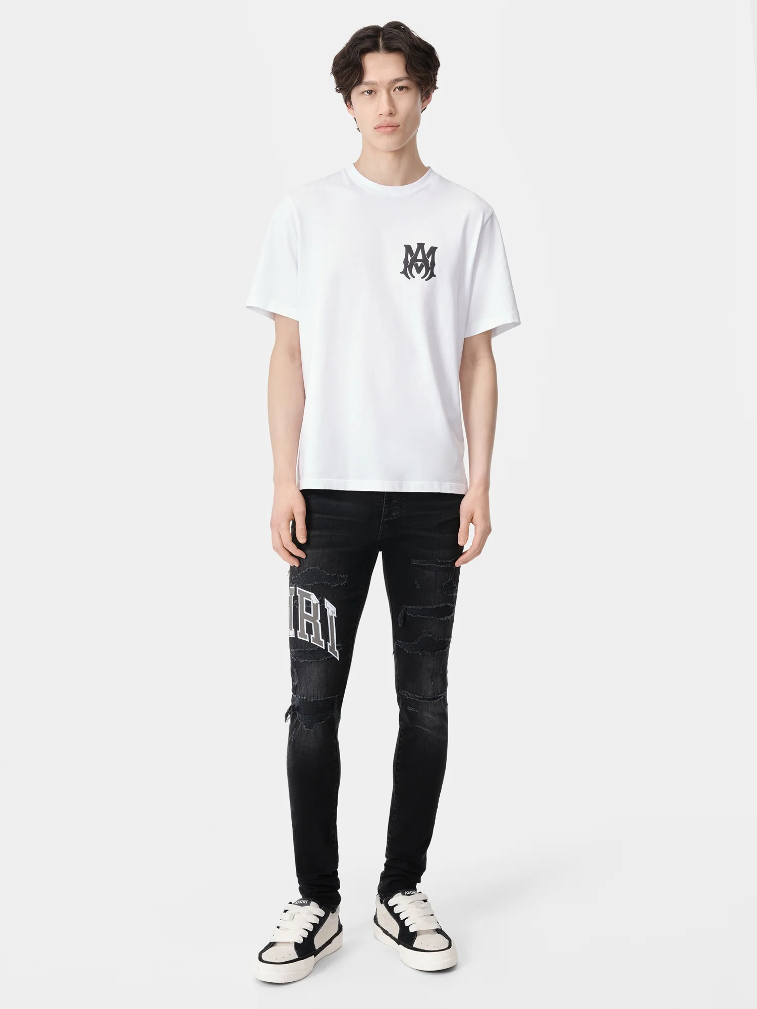 VARSITY LOGO REPAIR JEAN - Vintage Black