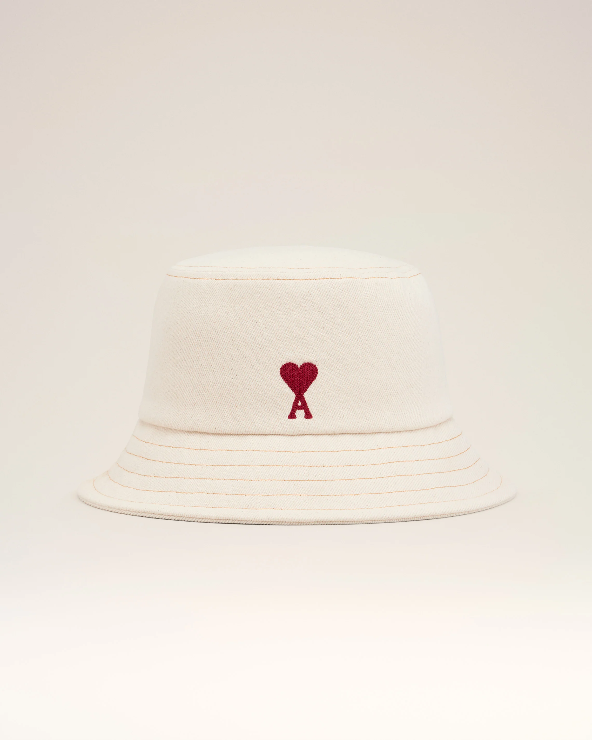 Beige Cotton Ami de Coeur Embroidery Bucket Hat