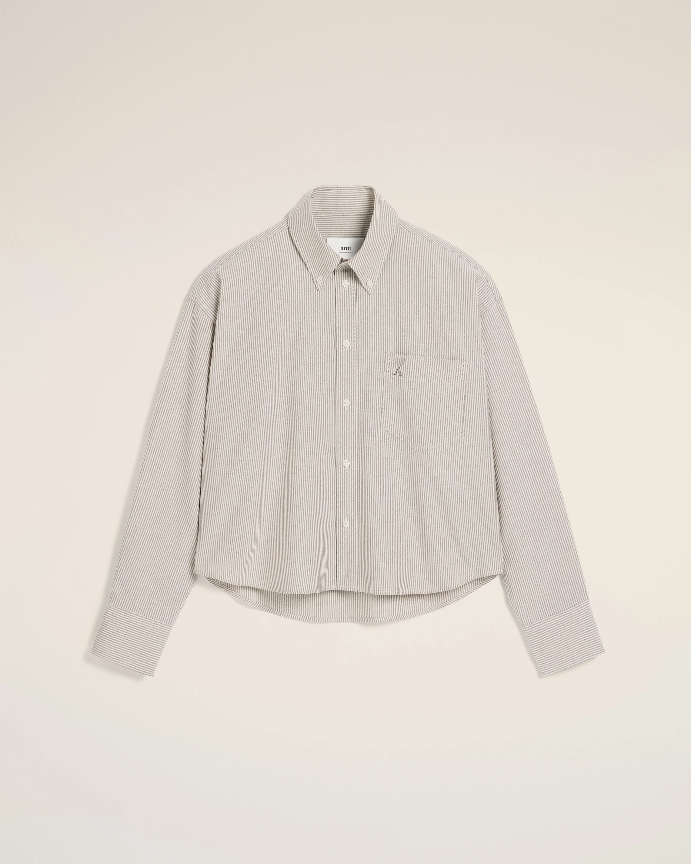 Green Cotton Cropped Oversized Shirt