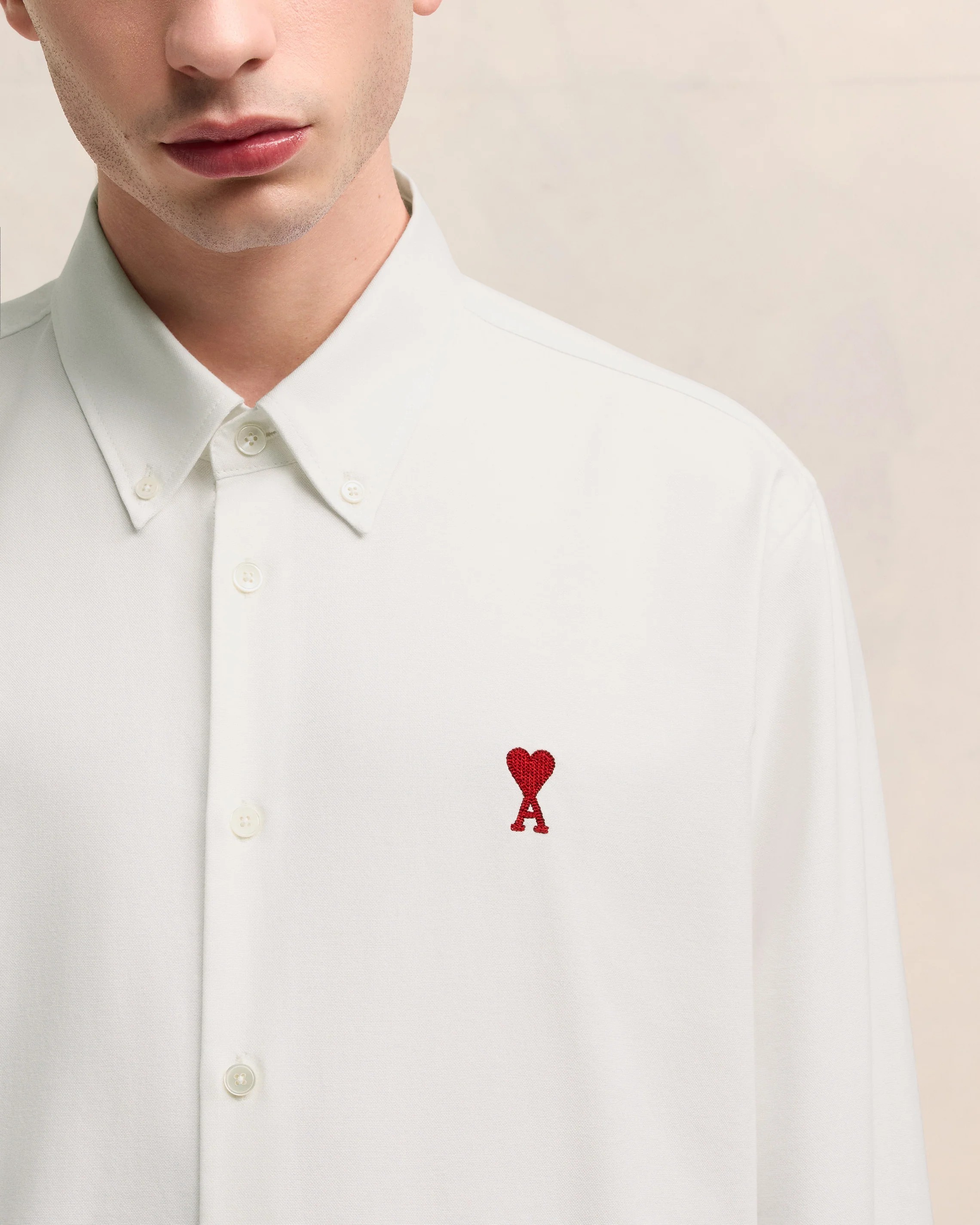 White Cotton Button-Down Ami de Coeur Shirt