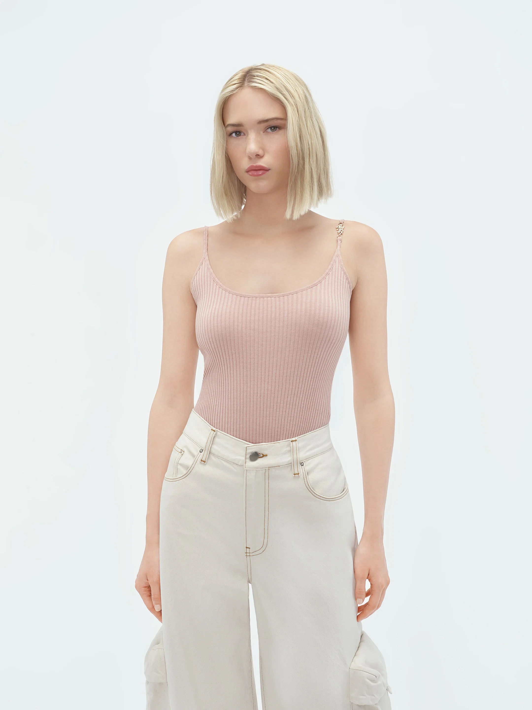 WOMEN - VERTICAL AMIRI TANK TOP - Cork