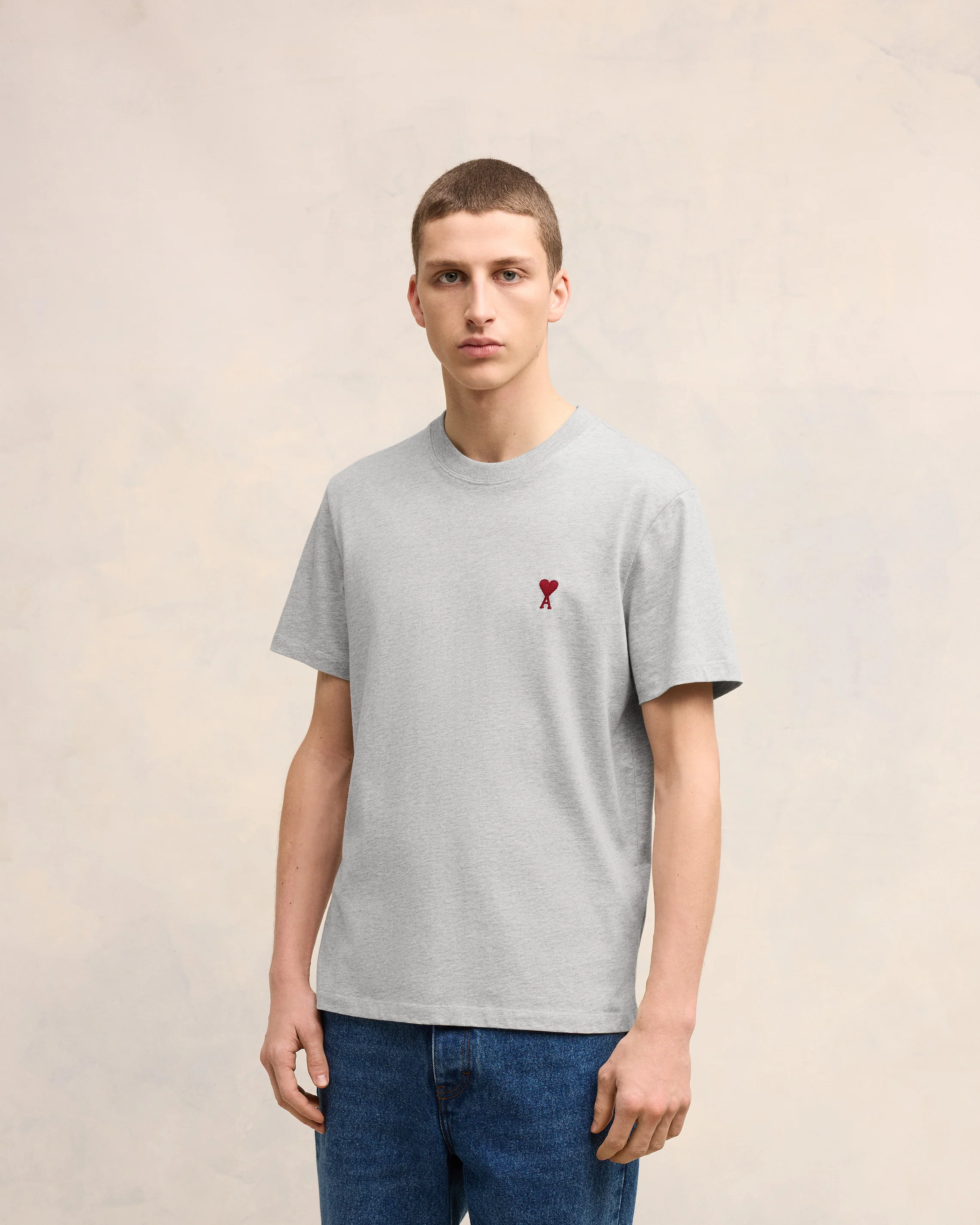 Grey Cotton Ami de Coeur T-Shirt
