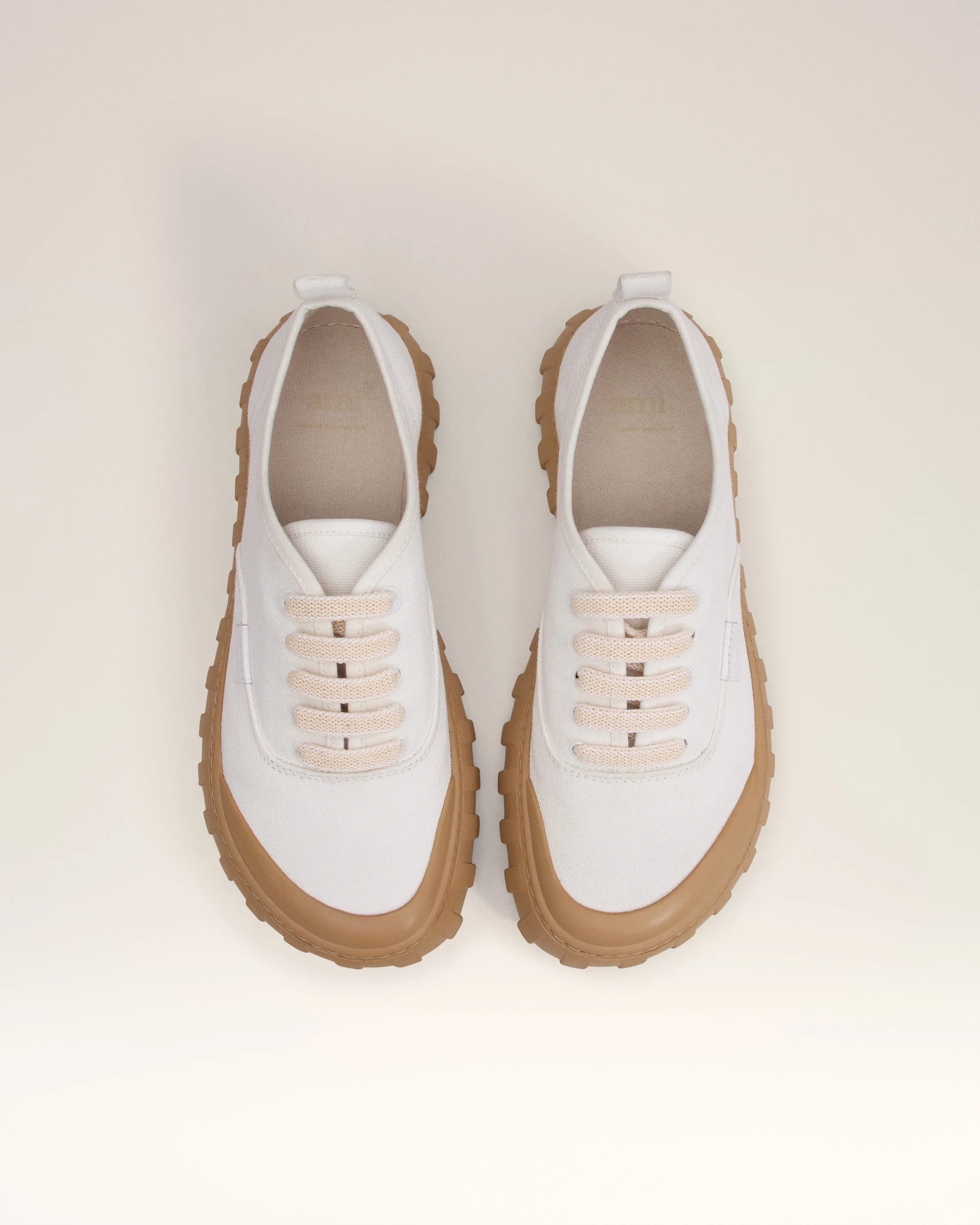 White Cotton Low Top Tempo Canvas Sneakers