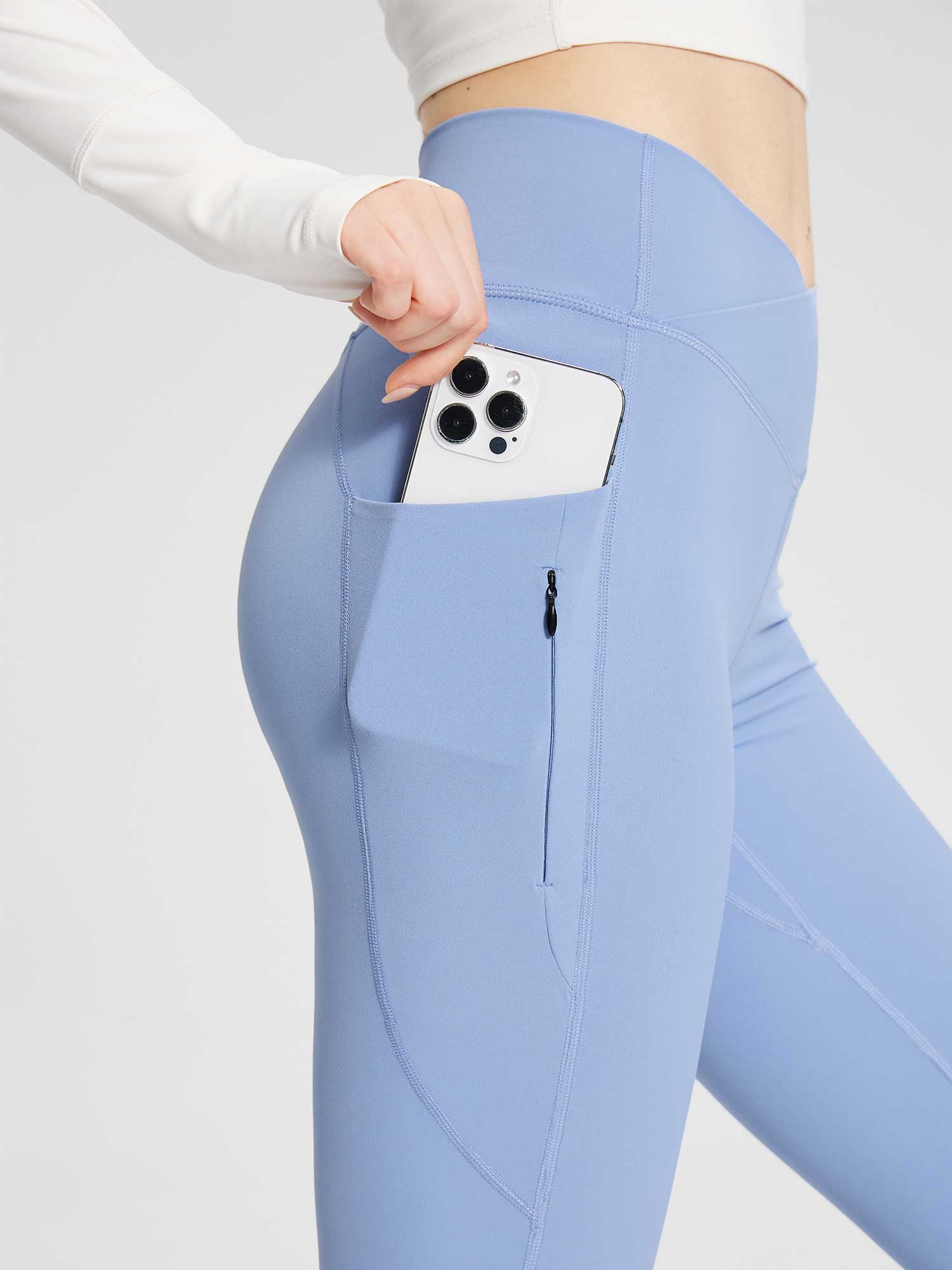 Lycra Cross-Waist Zippered Flared Pants