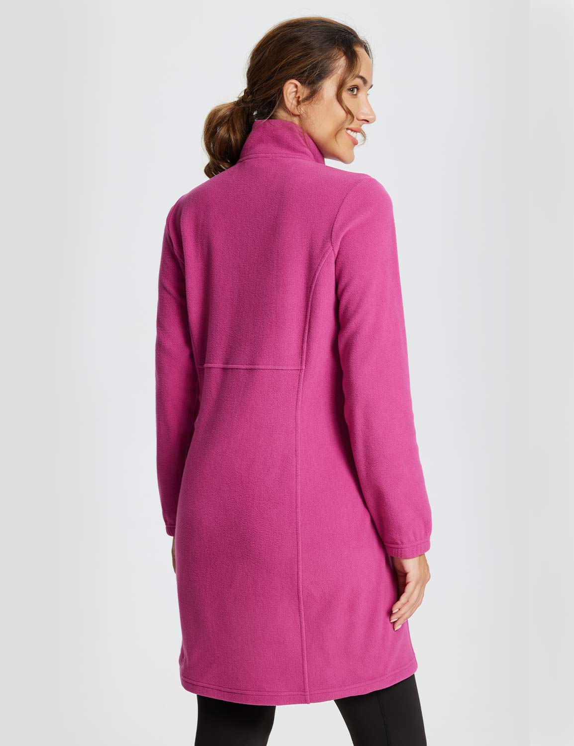 Long-Sleeve Quarter Zip Thermal Tunic Dress
