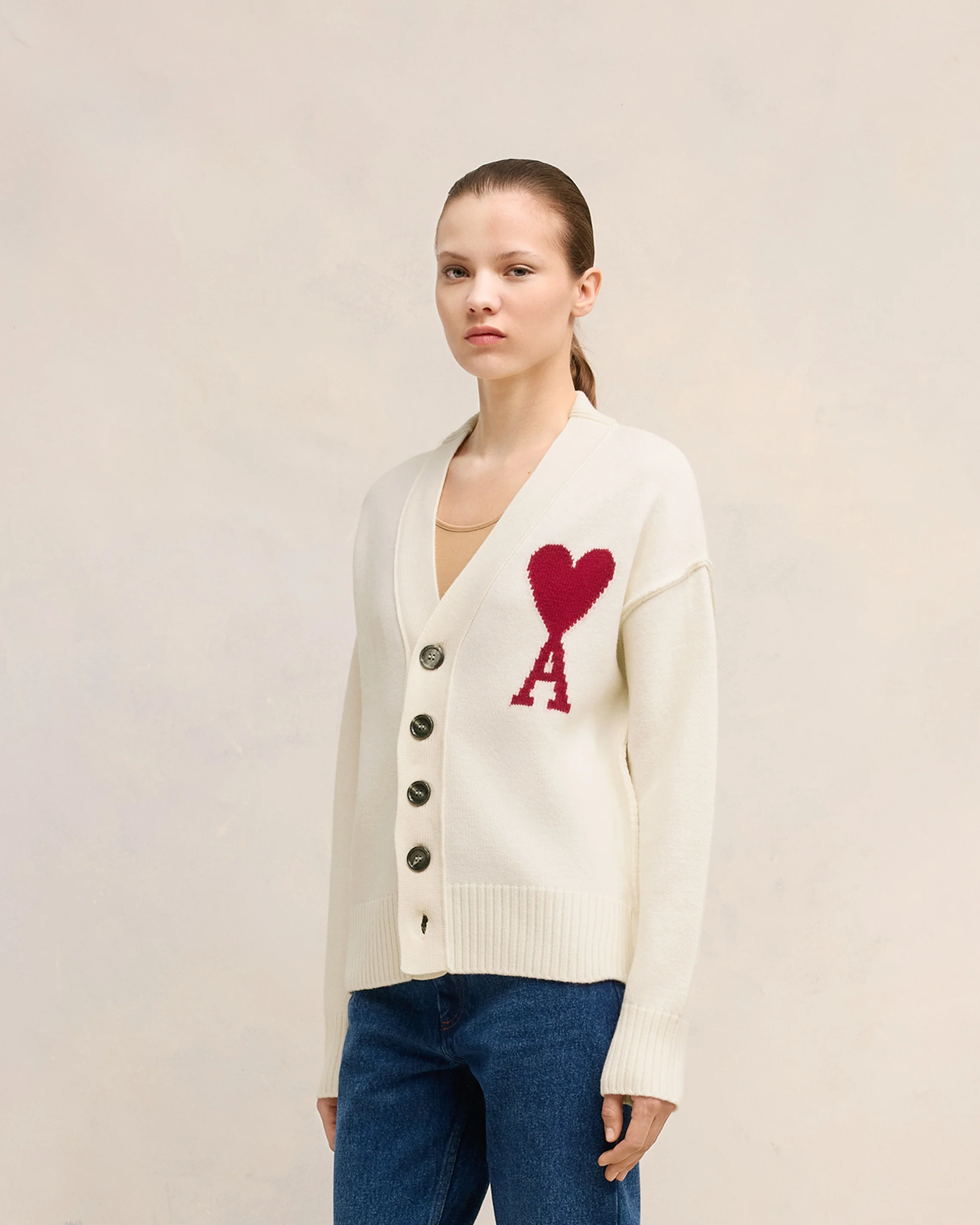 White Wool Ami de Coeur Cardigan