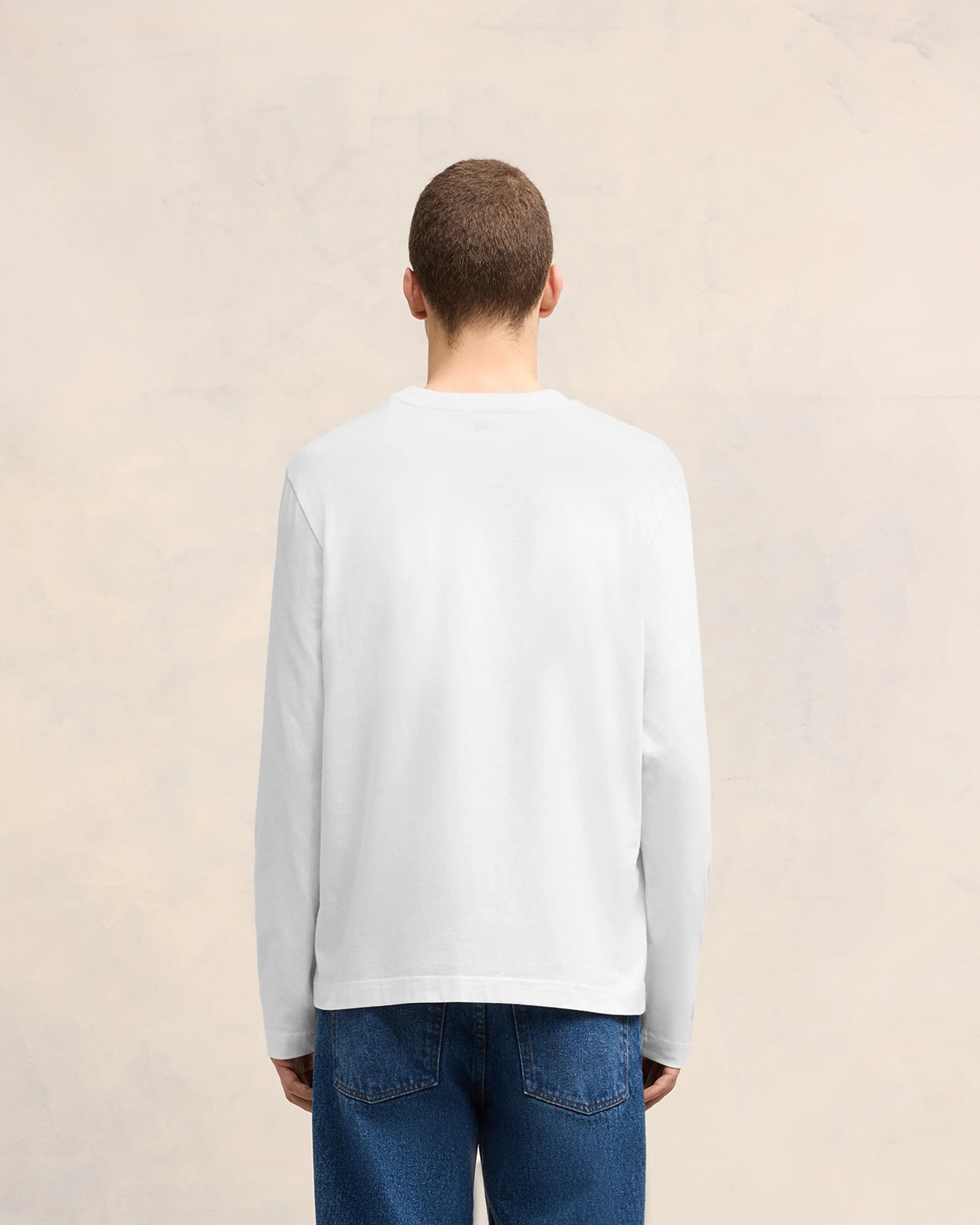White Cotton Ami de Coeur Long Sleeves T-Shirt