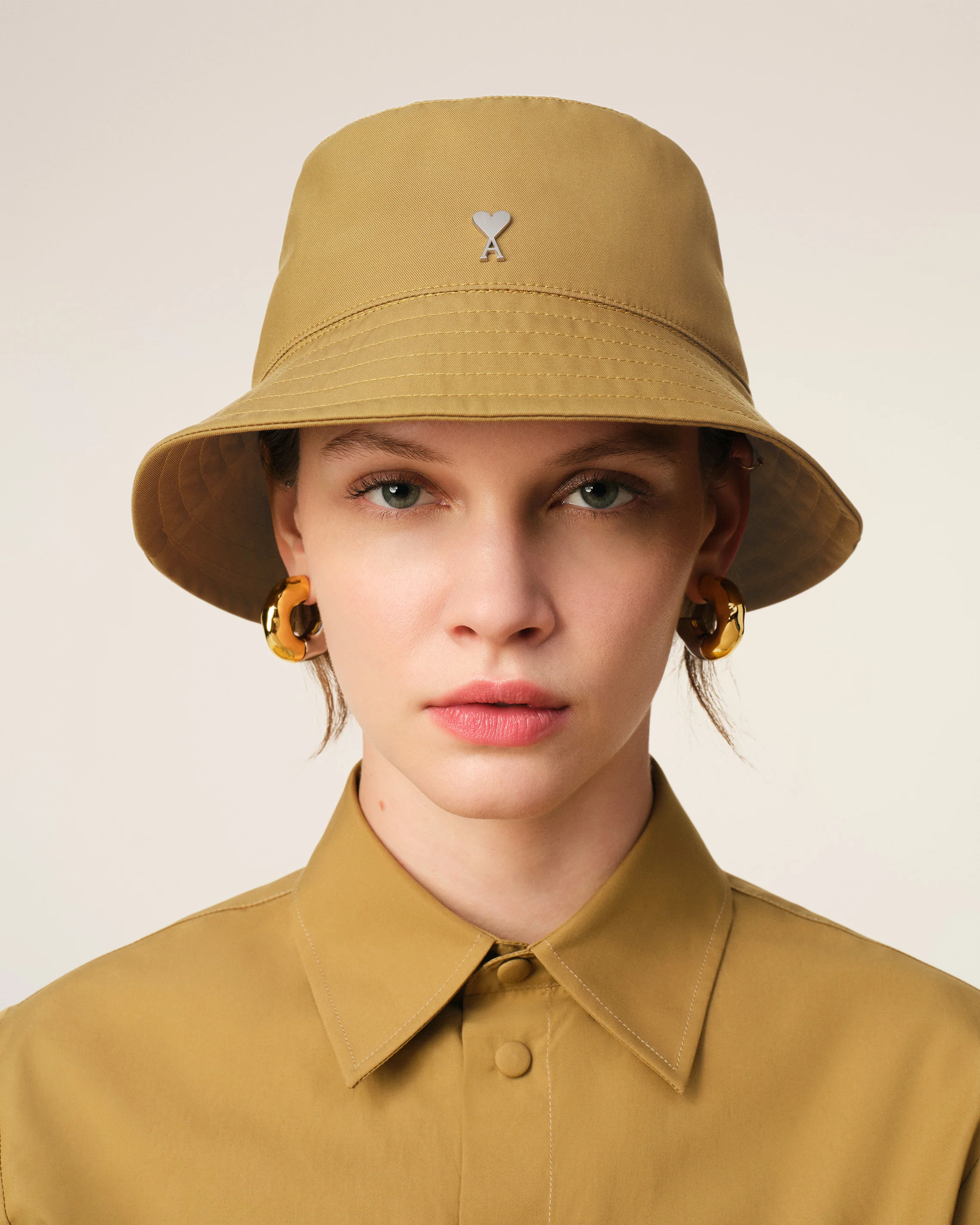 Mustard Twill Ami de Coeur Stud Bucket Hat