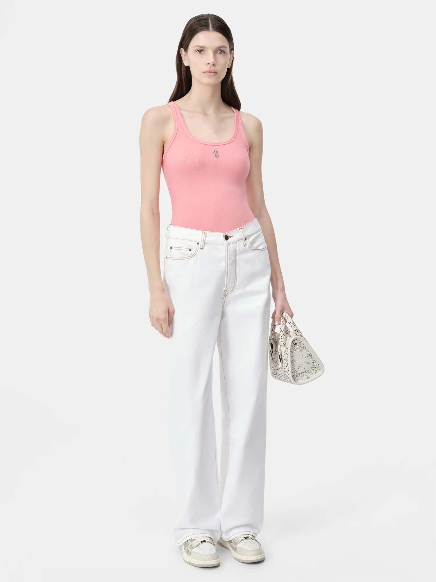 WOMEN - WOMEN'S AMIRI STACKED RIBBED TANK - Flamingo Pink