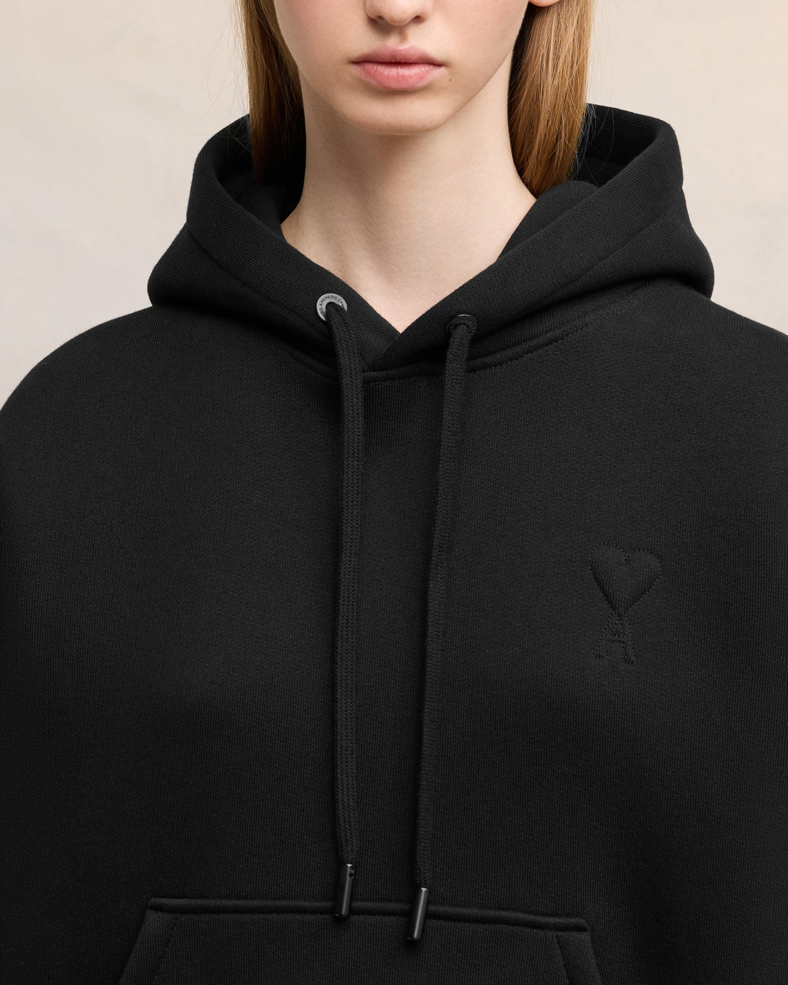 Black Cotton Ami de Coeur Hoodie
