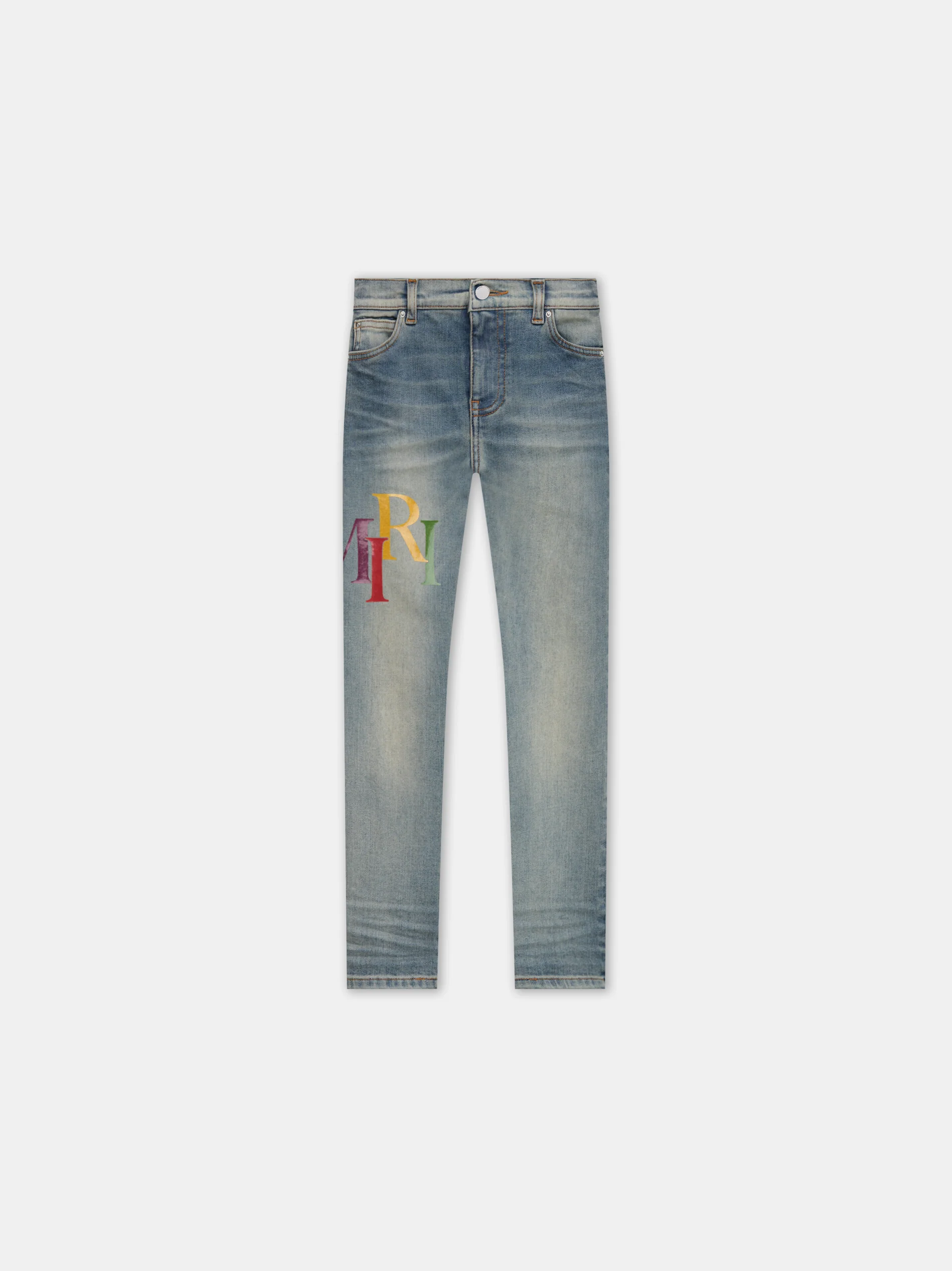 KIDS - KIDS' STAGGERED LOGO JEAN - Antique Indigo