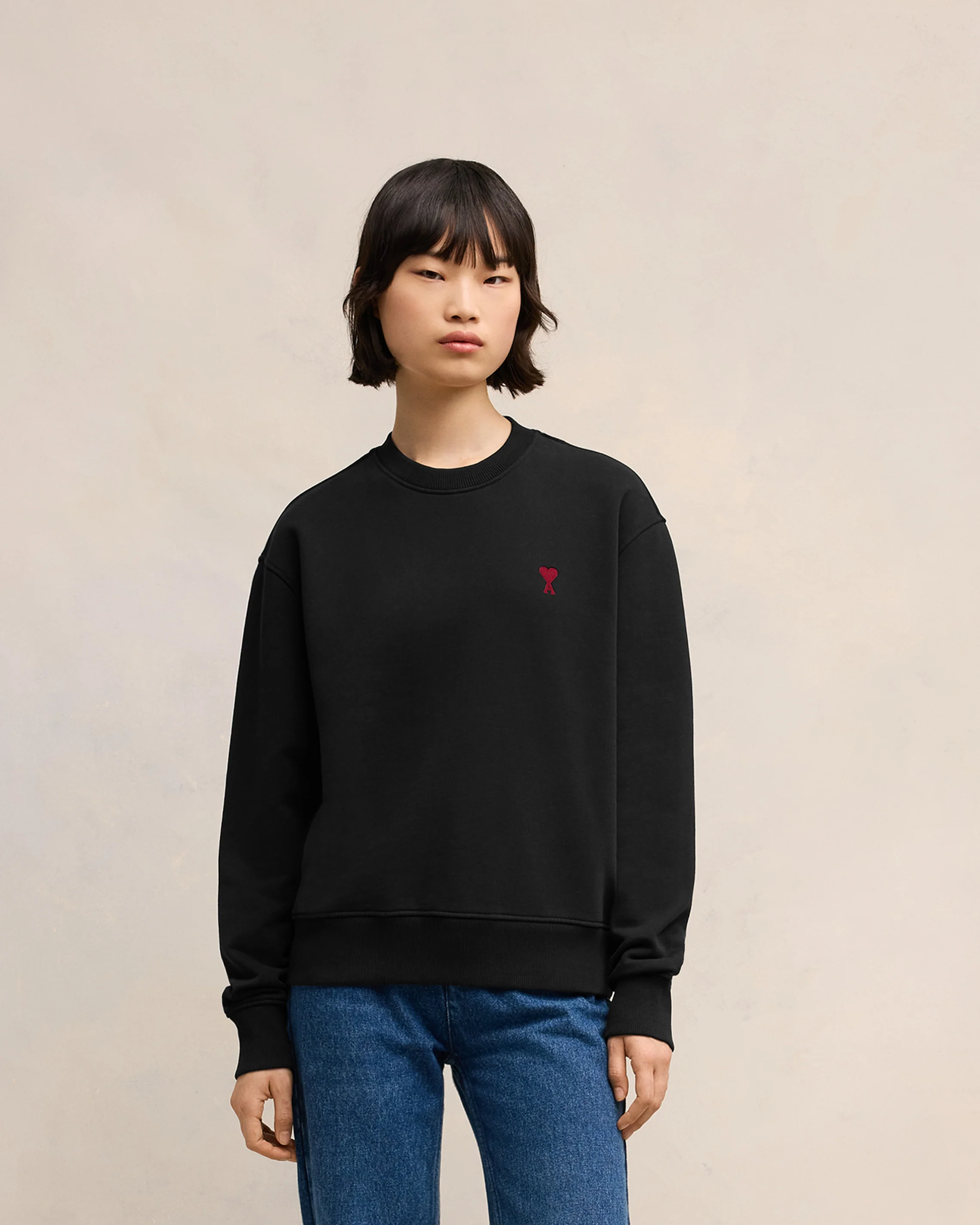Black Cotton Ami de Coeur Sweatshirt