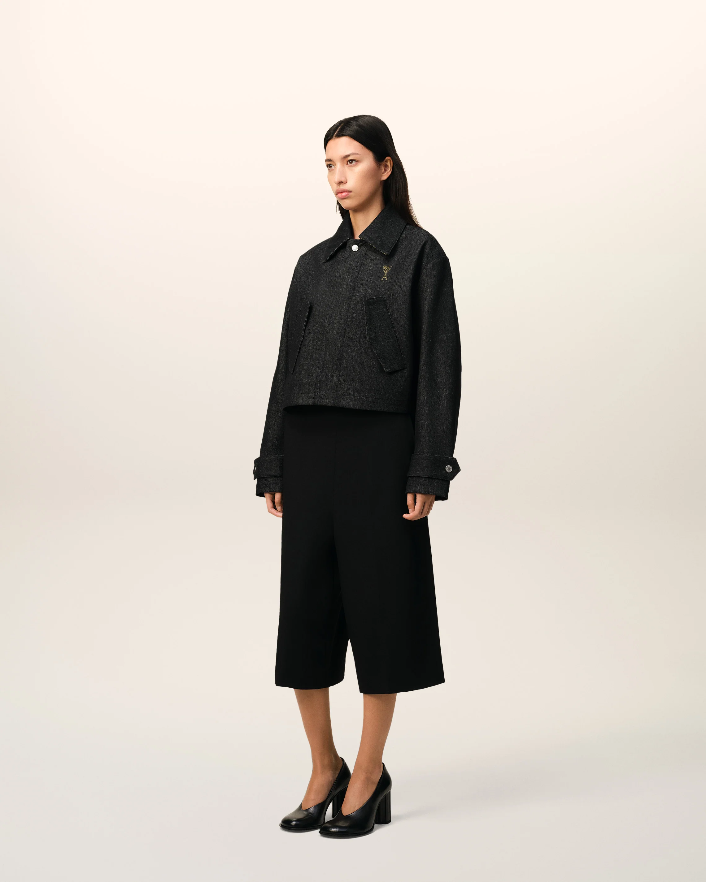 Black Denim Short Jacket