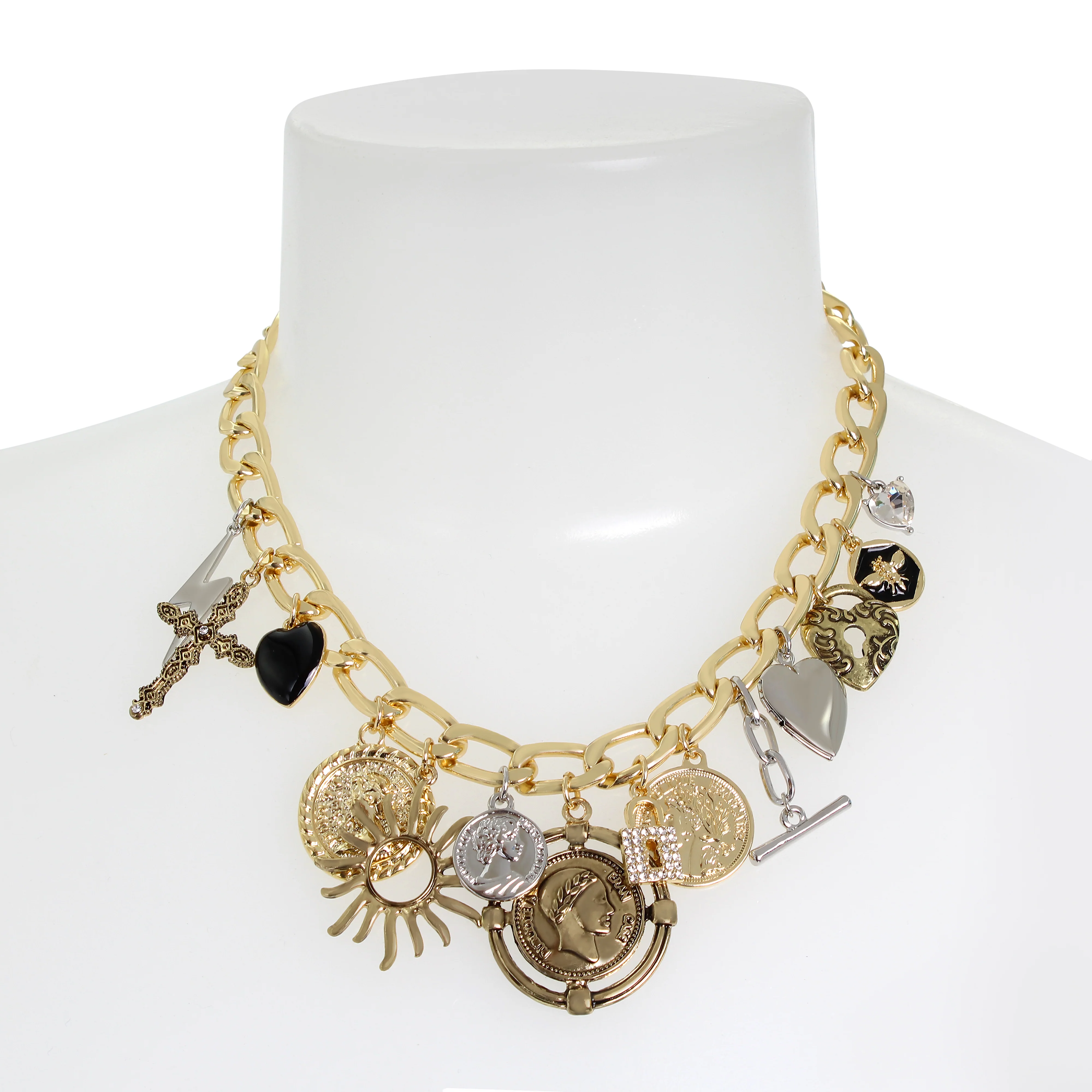 CHUNKY CHARM NECKLACE GOLD