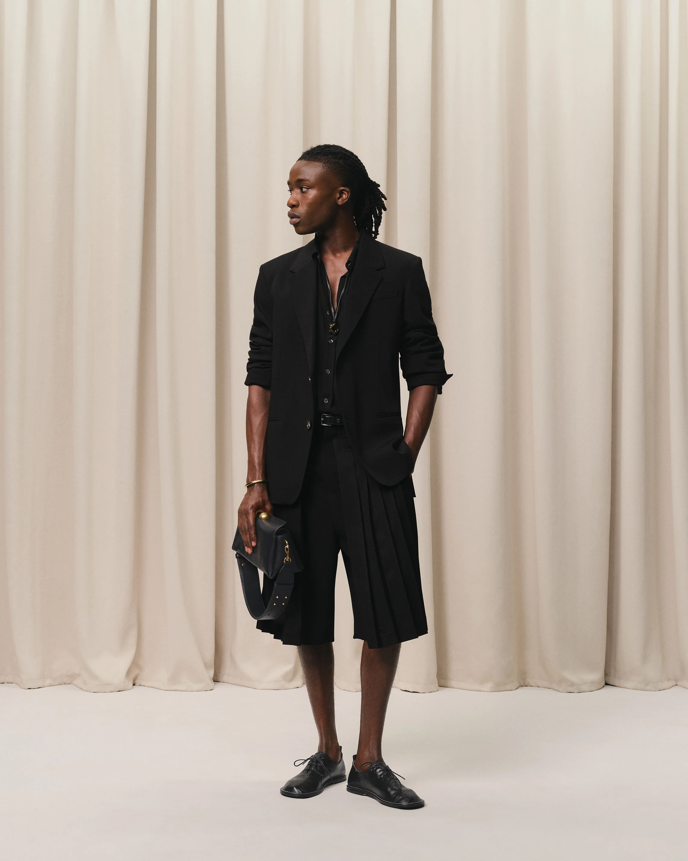 Black Wool Semi-Lined Jacket