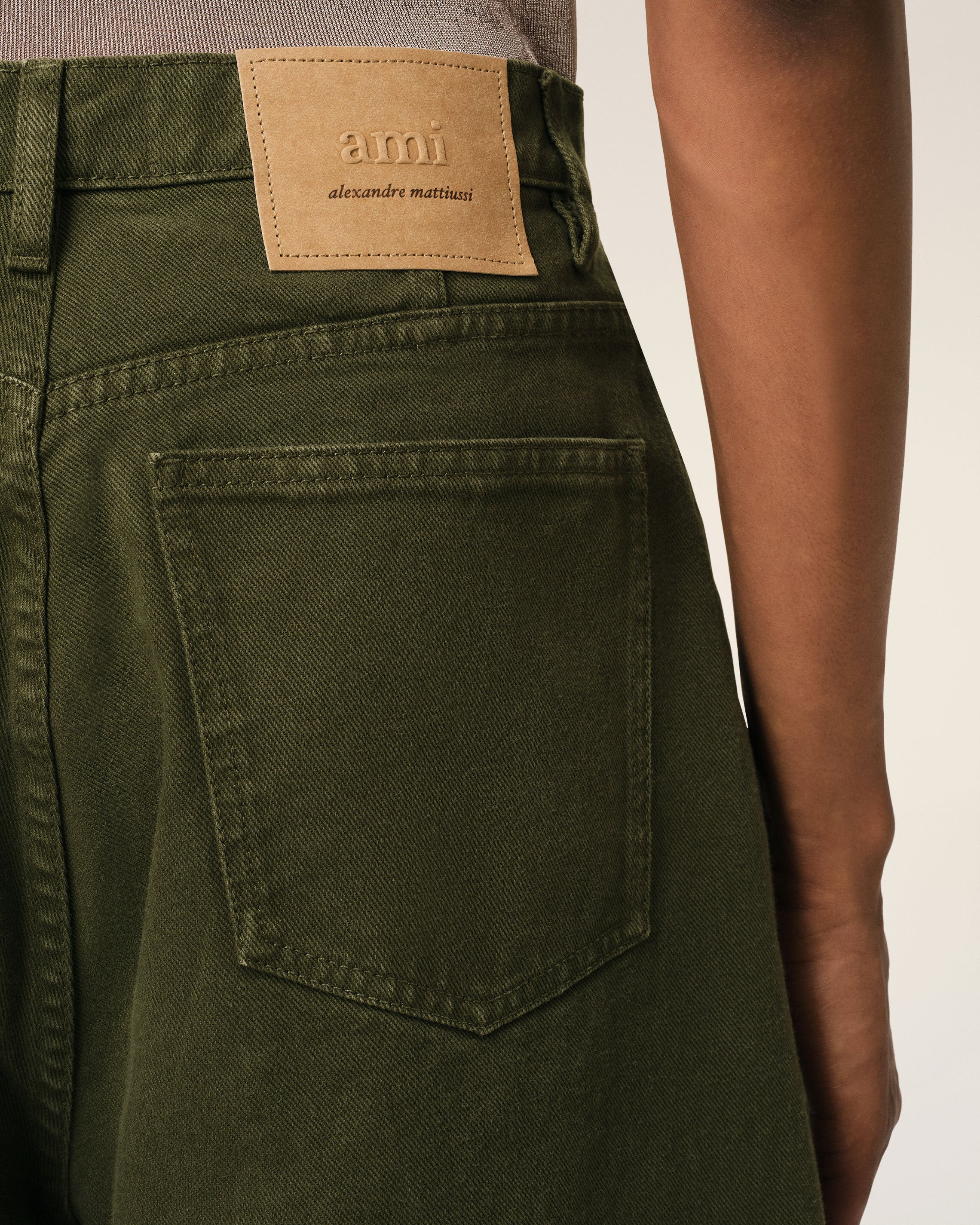 Green Cotton Wide Fit Bermuda Short