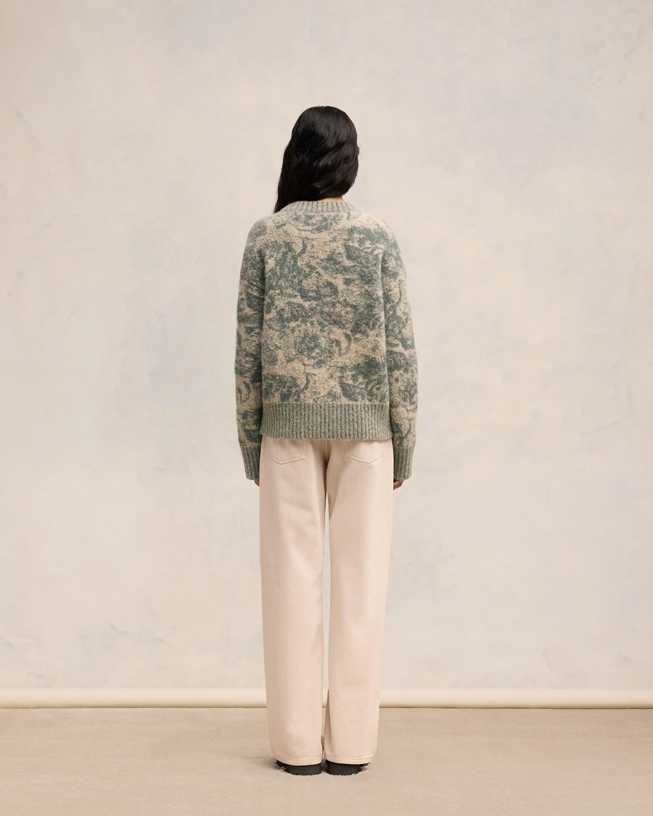 Alpaca Mohair Jacquard Crewneck