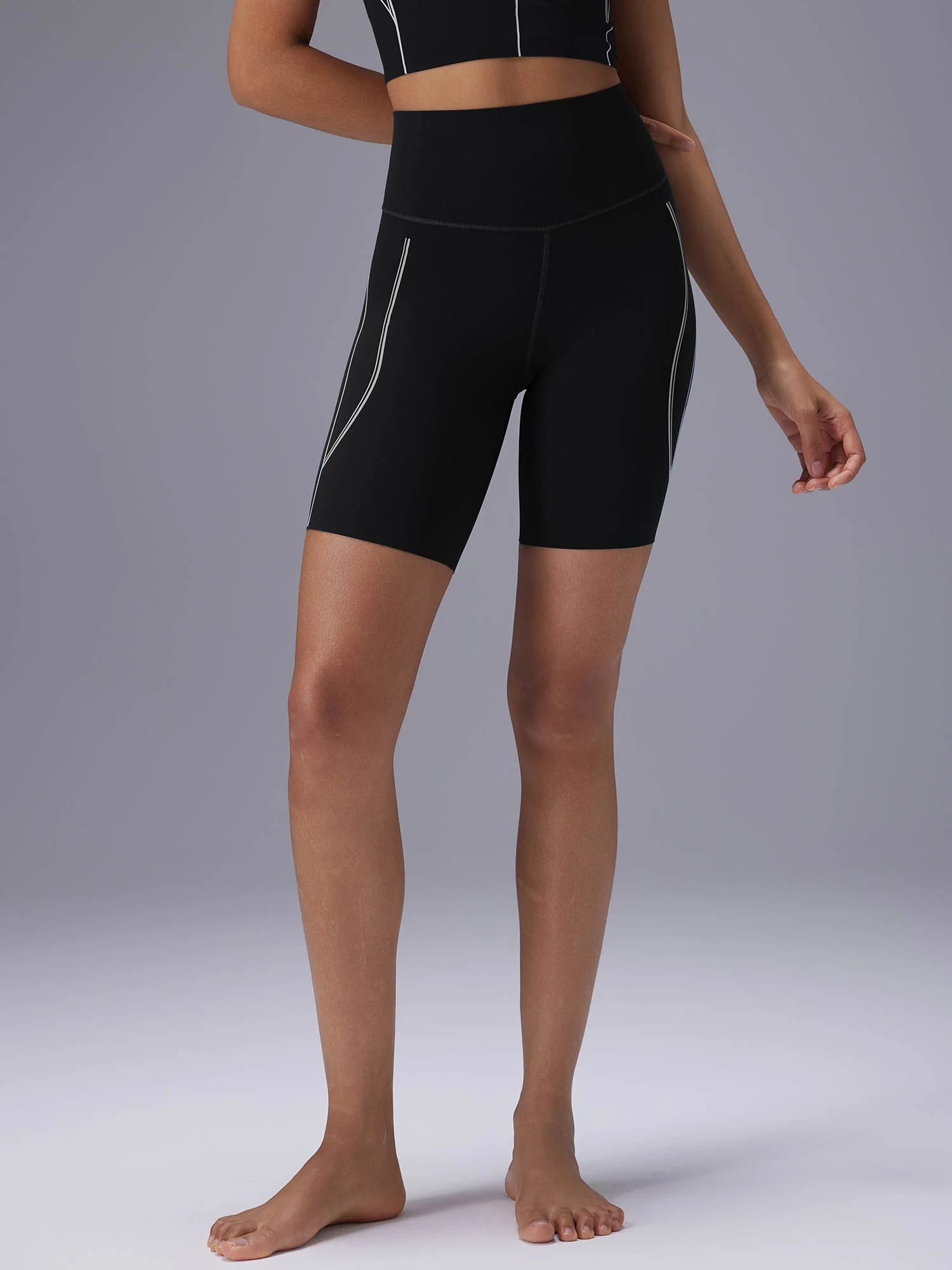 Freeleaf 8 High Rise Stripe Print Shorts