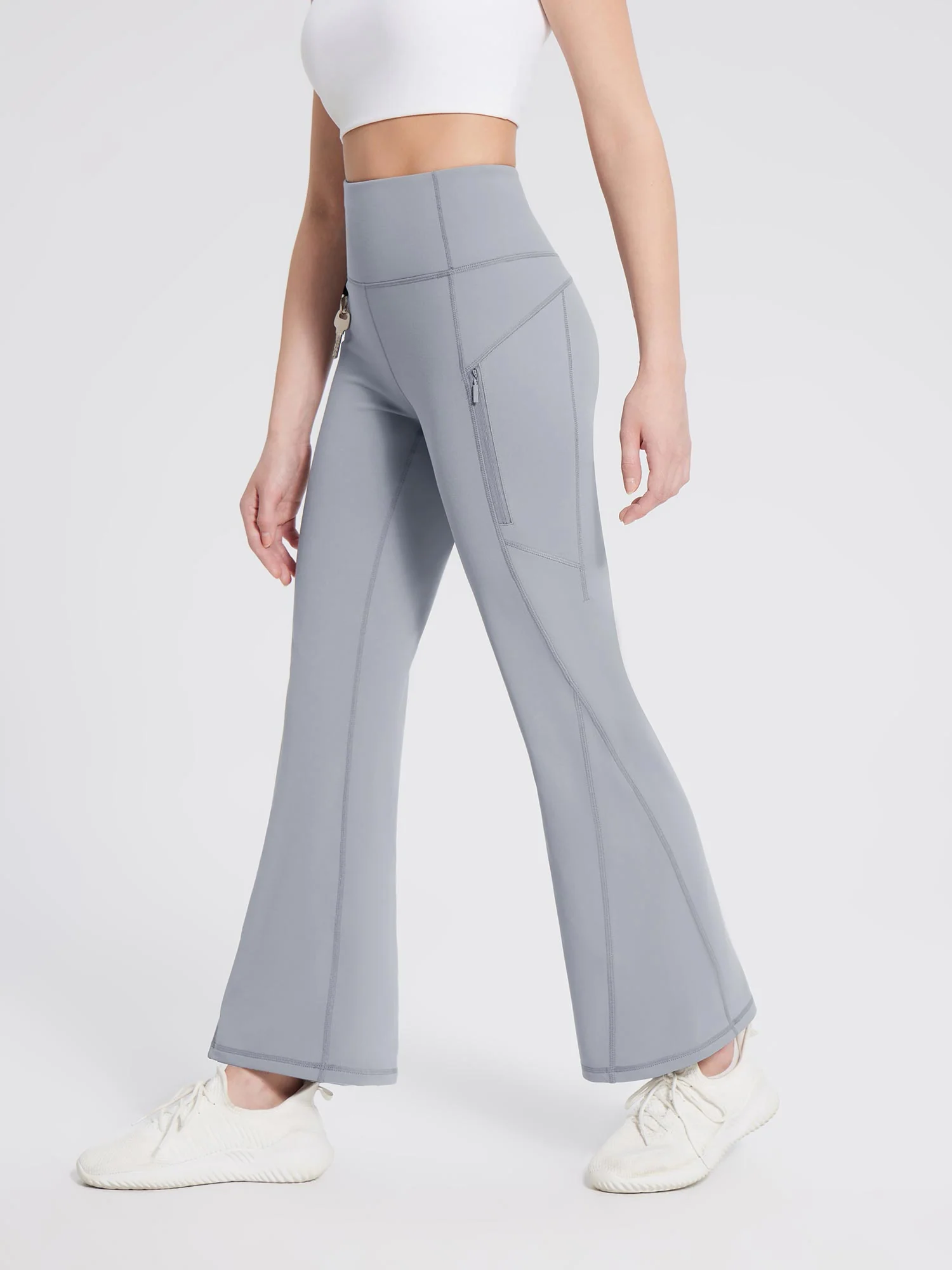 Laureate Fleece-Lined Zip Pocket Compression Flare Pants