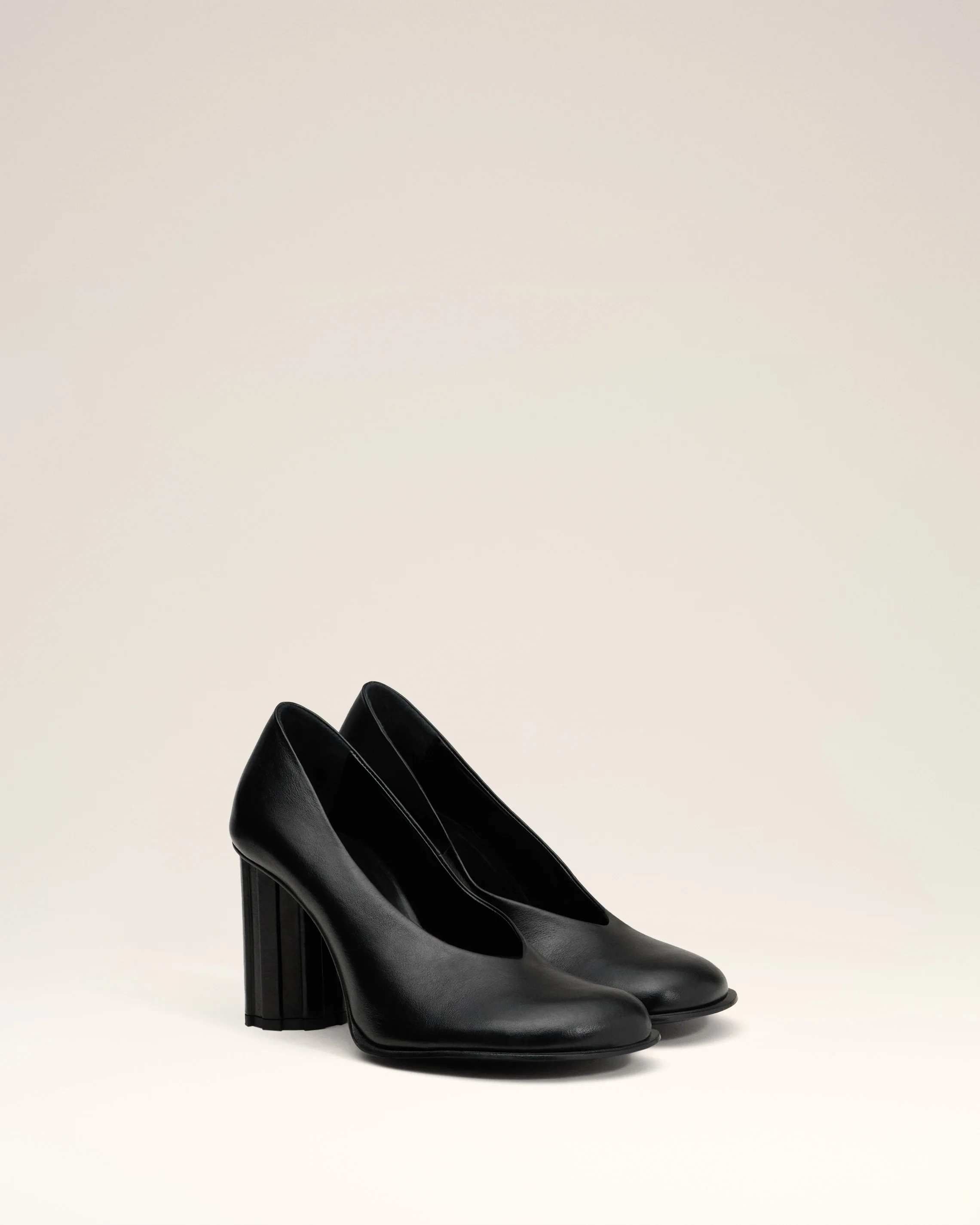 Black Leather Piano Pump
