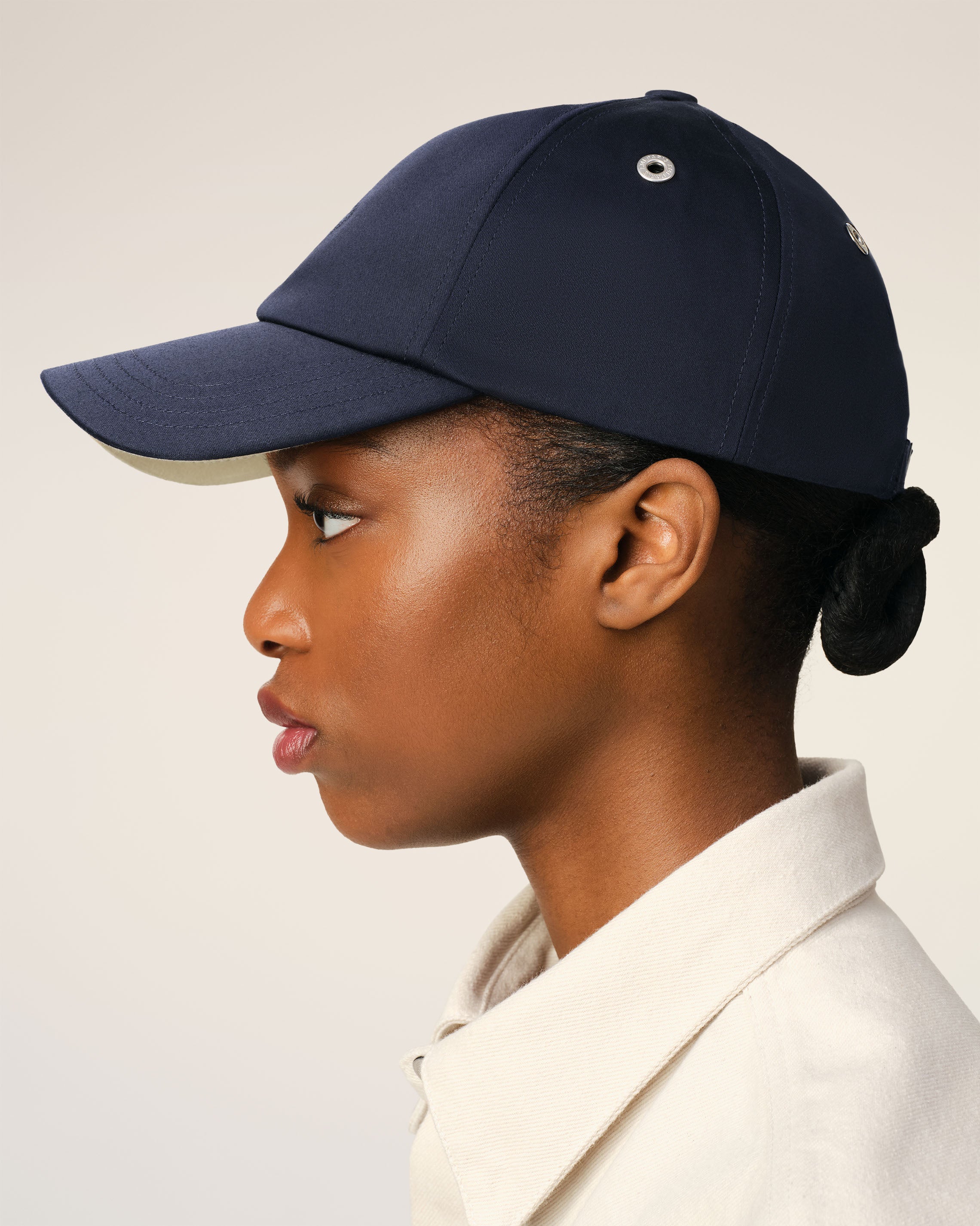 Navy Cotton Tonal Ami de Coeur Embroidery Cap