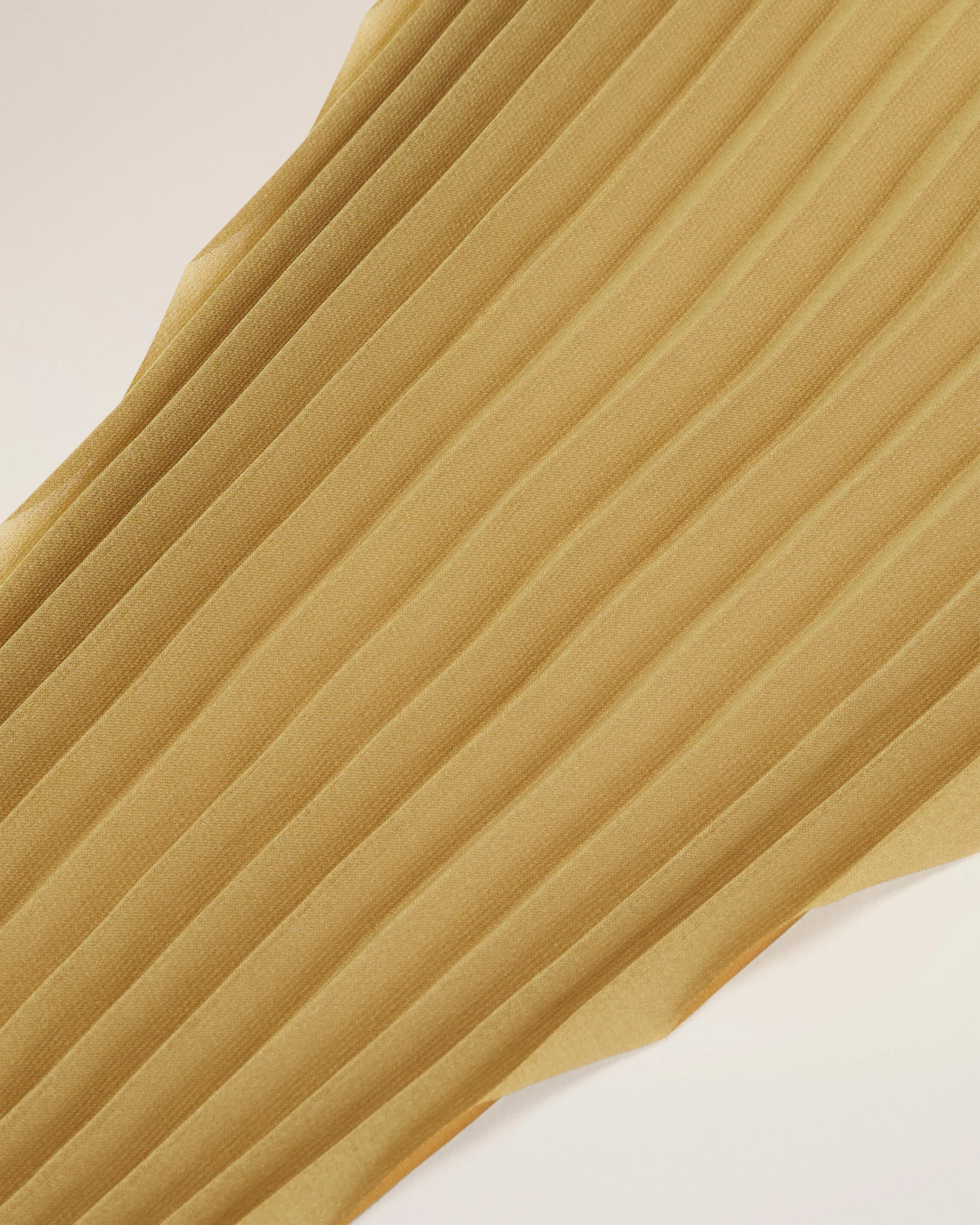 Mustard Pleated Diamond Shaped Scarf