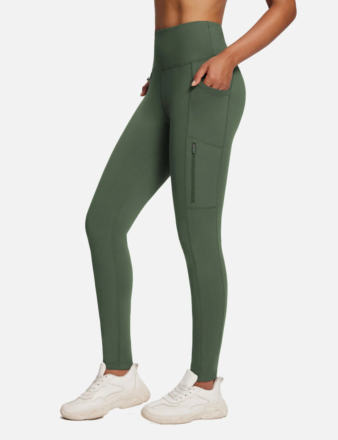 Laureate High-Rise Zipper Pockets Thermal Leggings