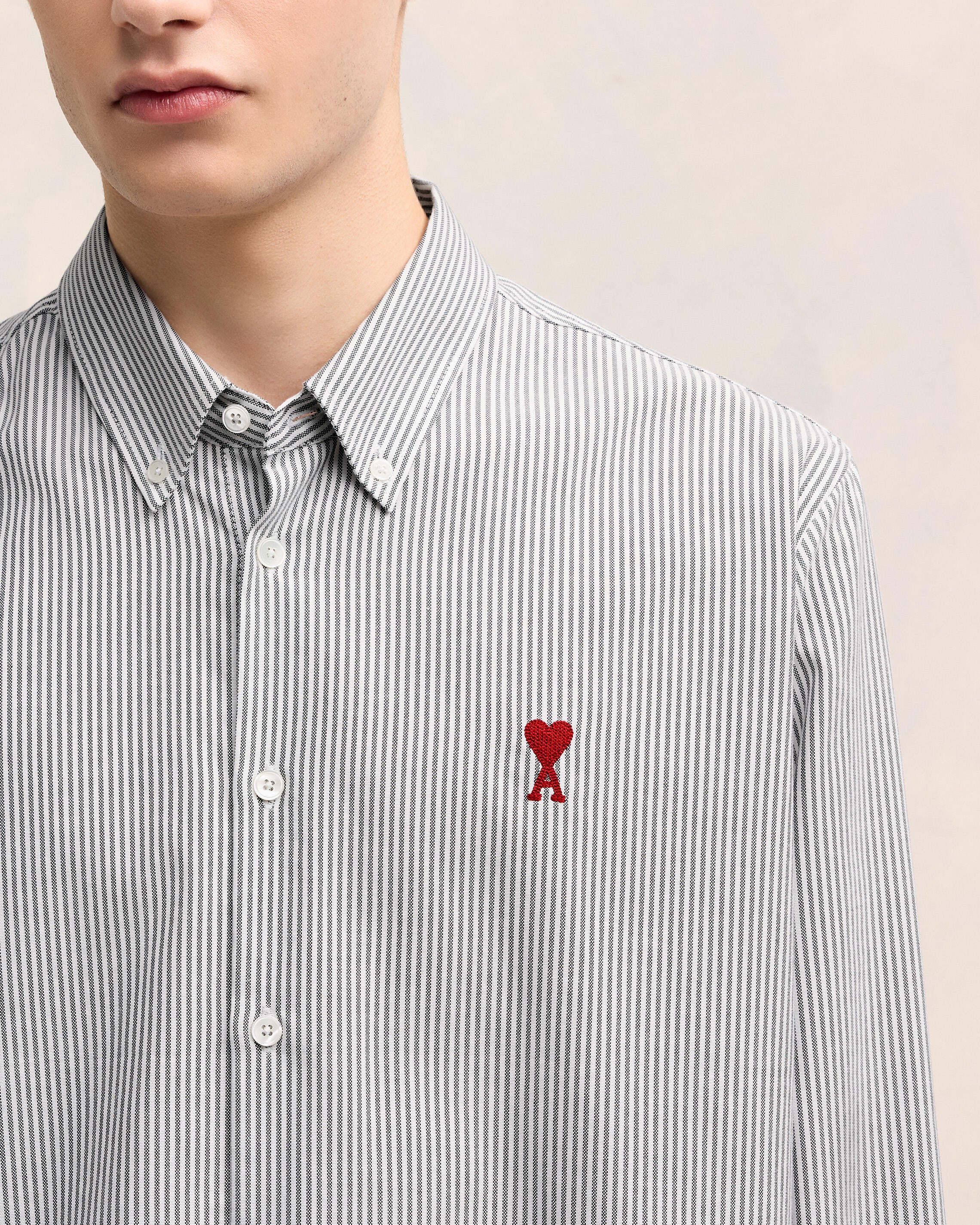 Black Cotton Button-Down Ami de Coeur Shirt