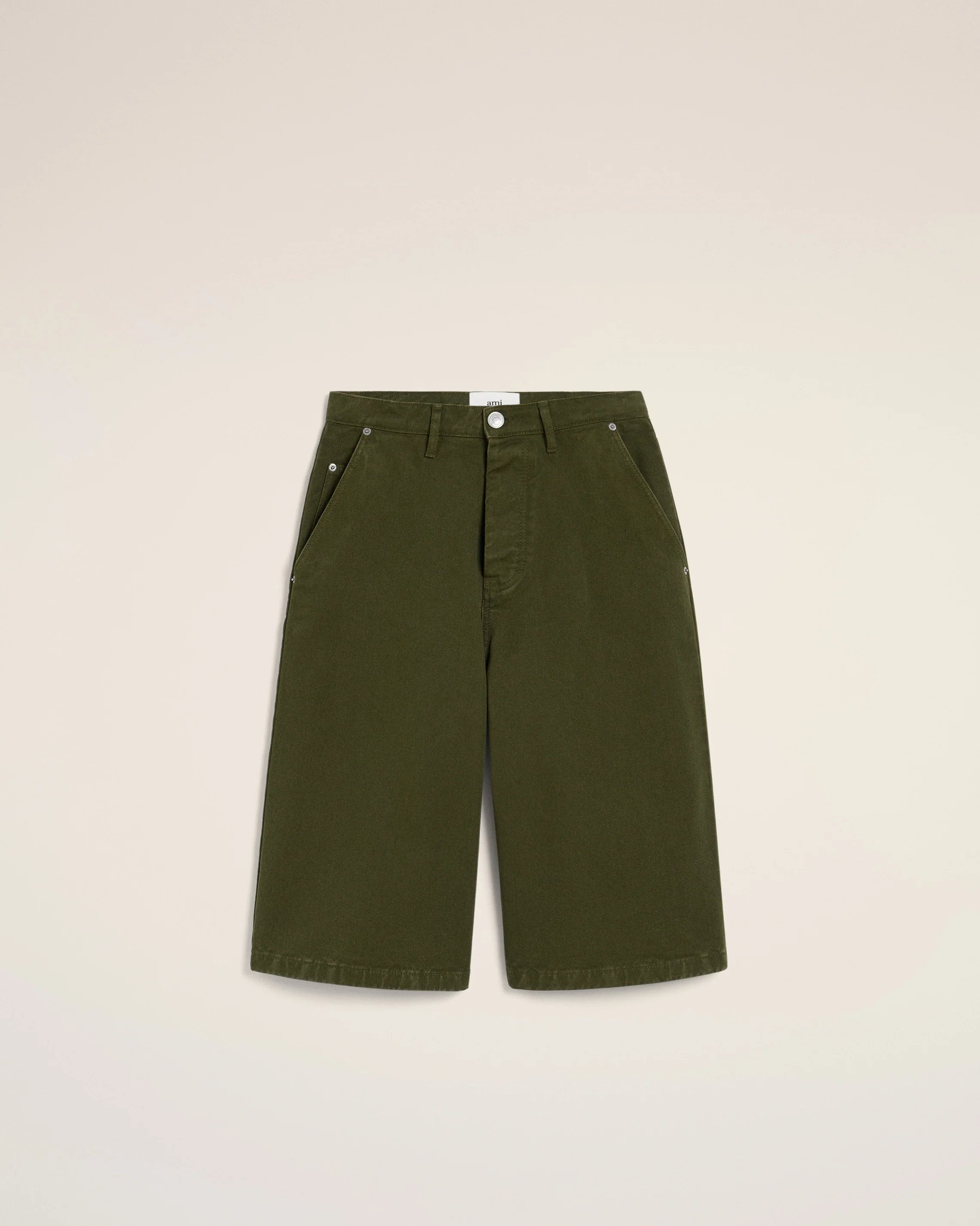 Green Cotton Wide Fit Bermuda Short