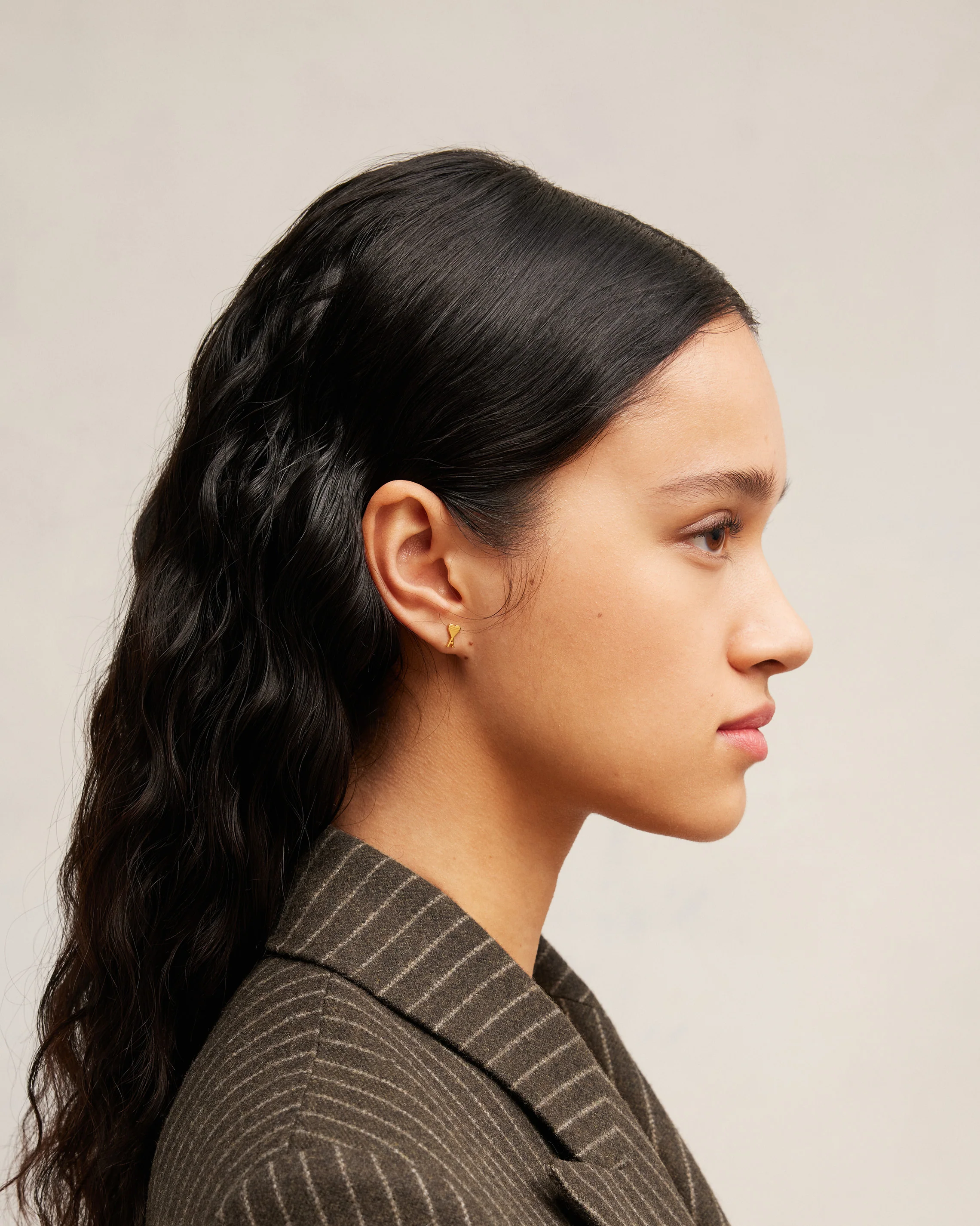 Gold Brass Ami de Coeur Studs