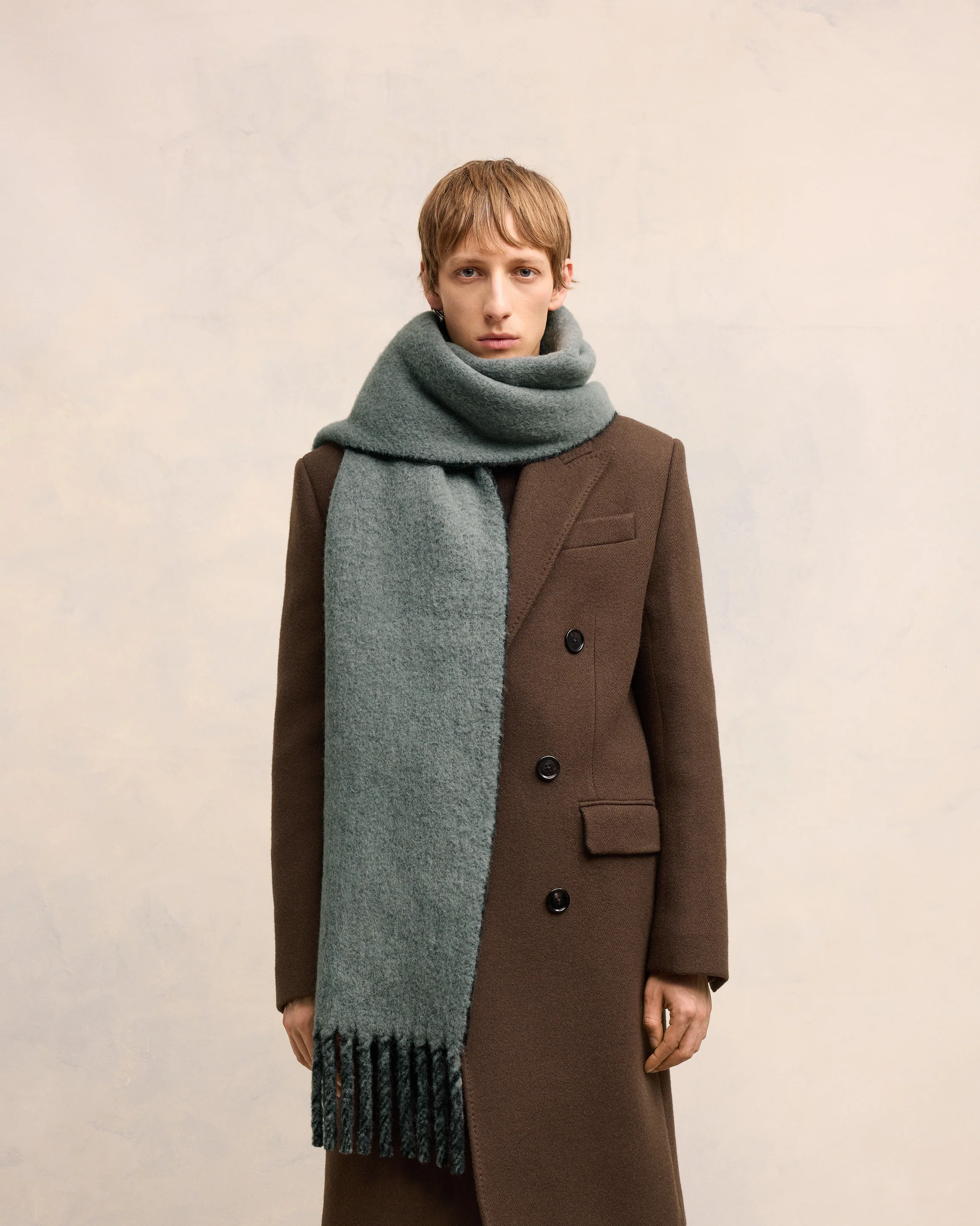 Bicolor Double-Sided Scarf With Ami Alexandre Mattiussi Tab