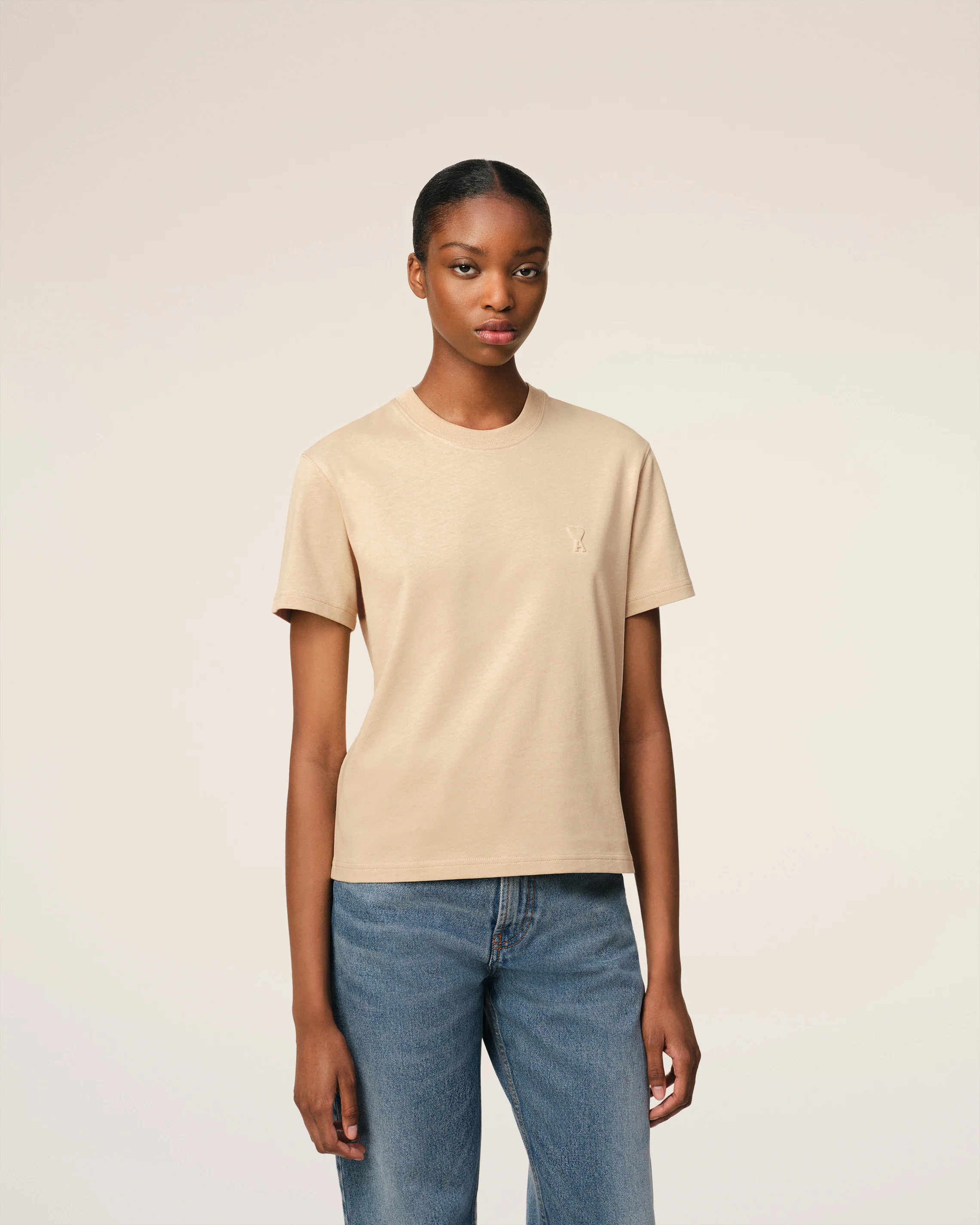 Beige Cotton Ami de Coeur T-Shirt