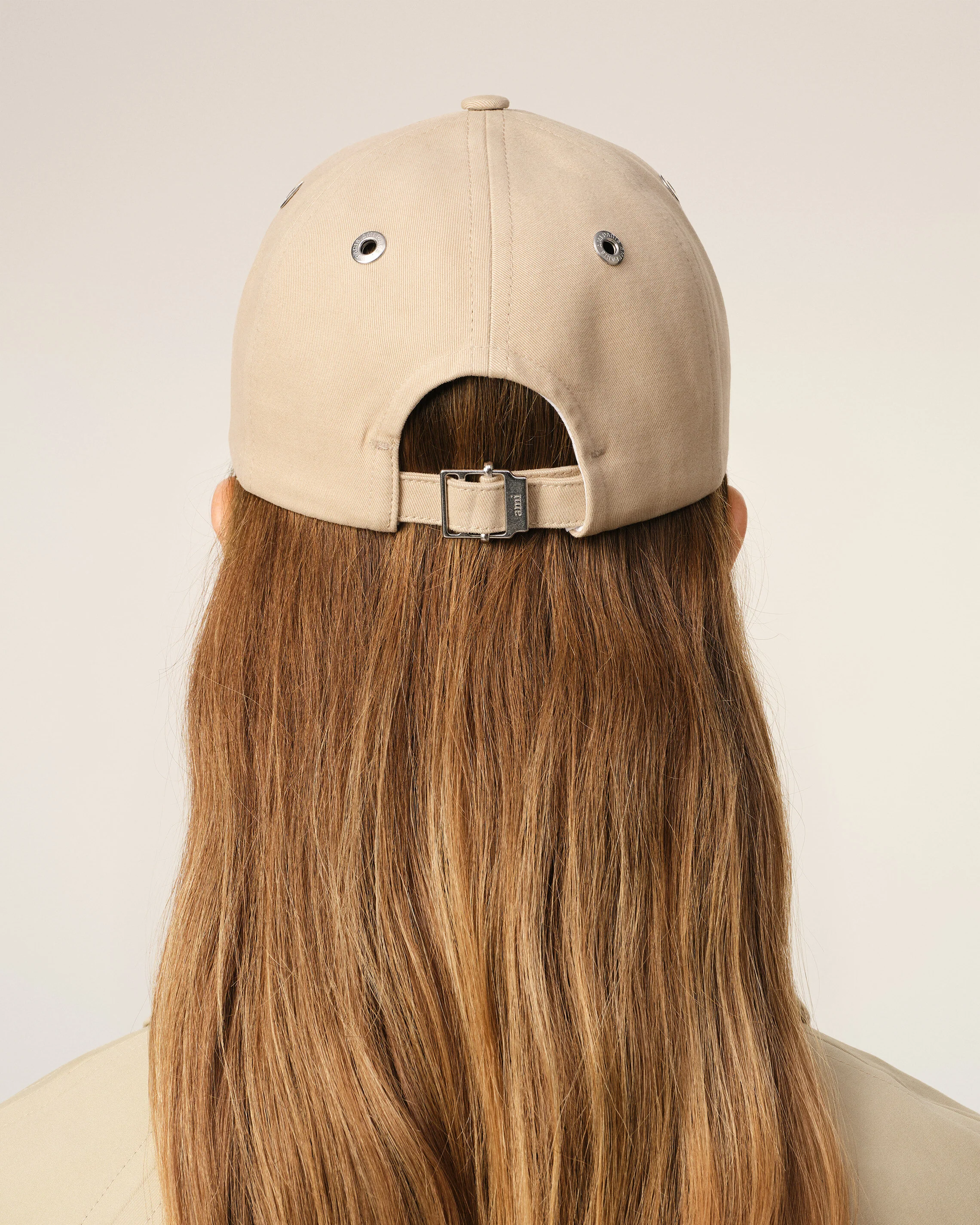 Beige Cotton Ami de Coeur Embroidery Cap