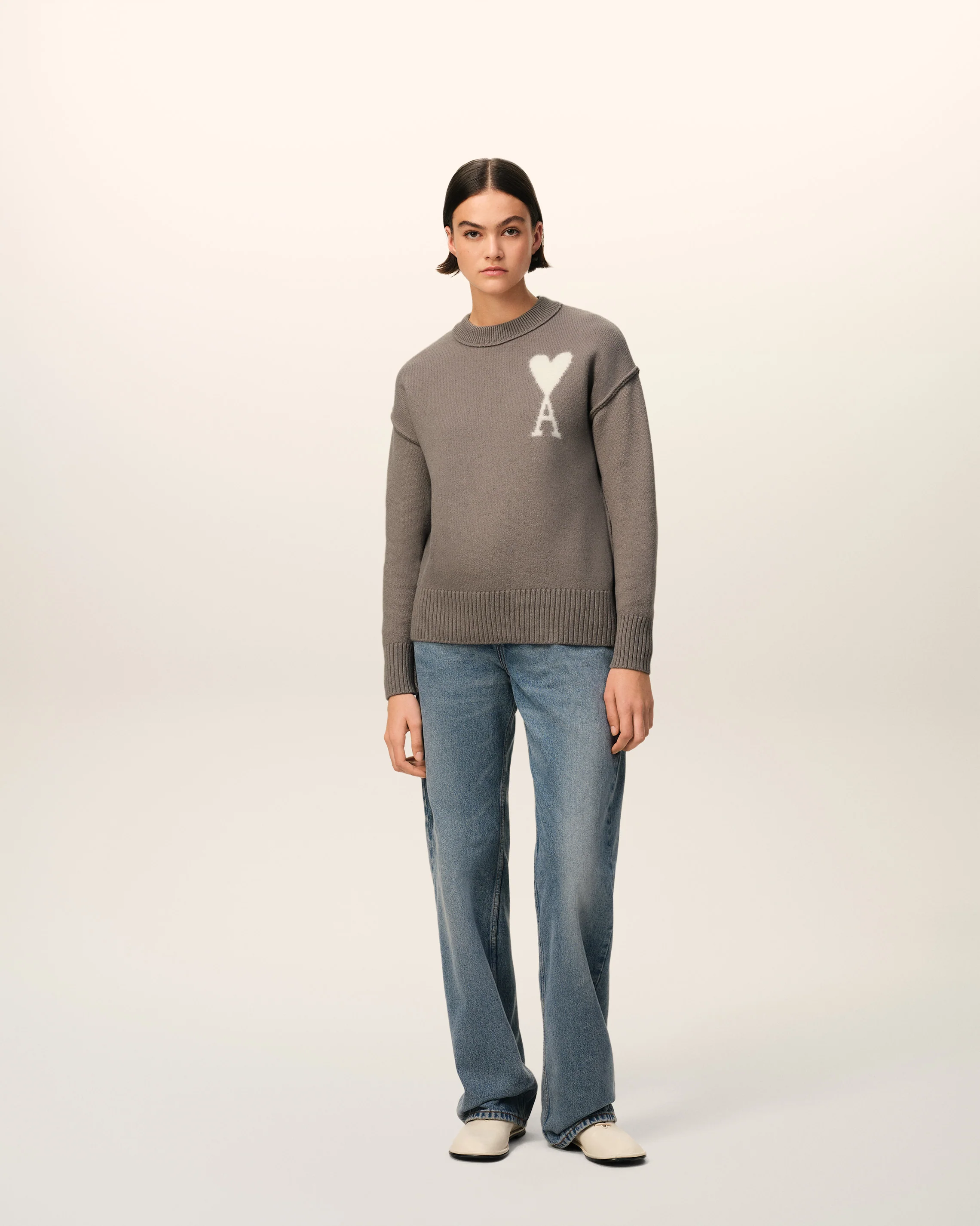 Taupe Wool Ami de Coeur Sweater