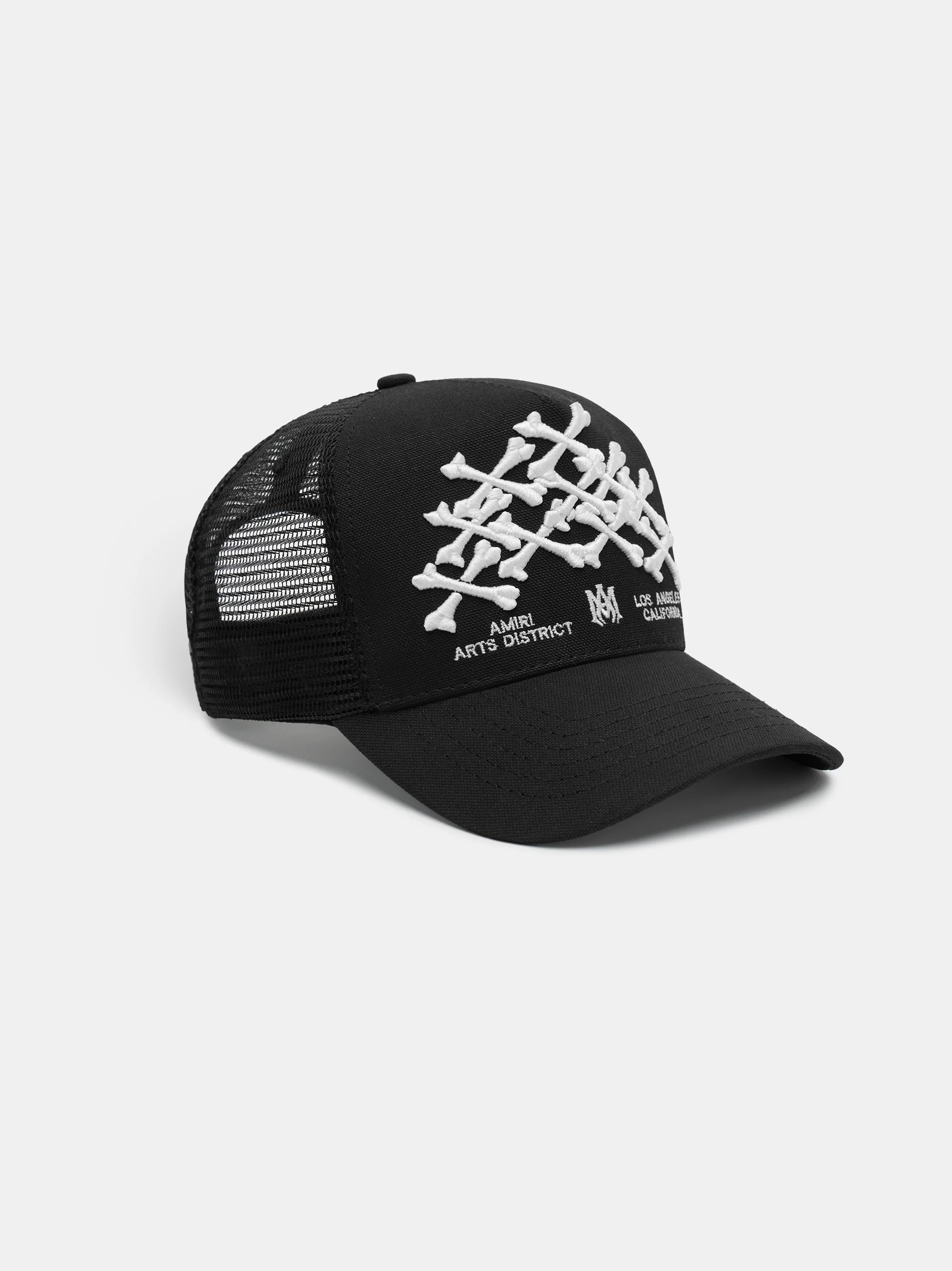 BONES STACKED TRUCKER HAT - Black
