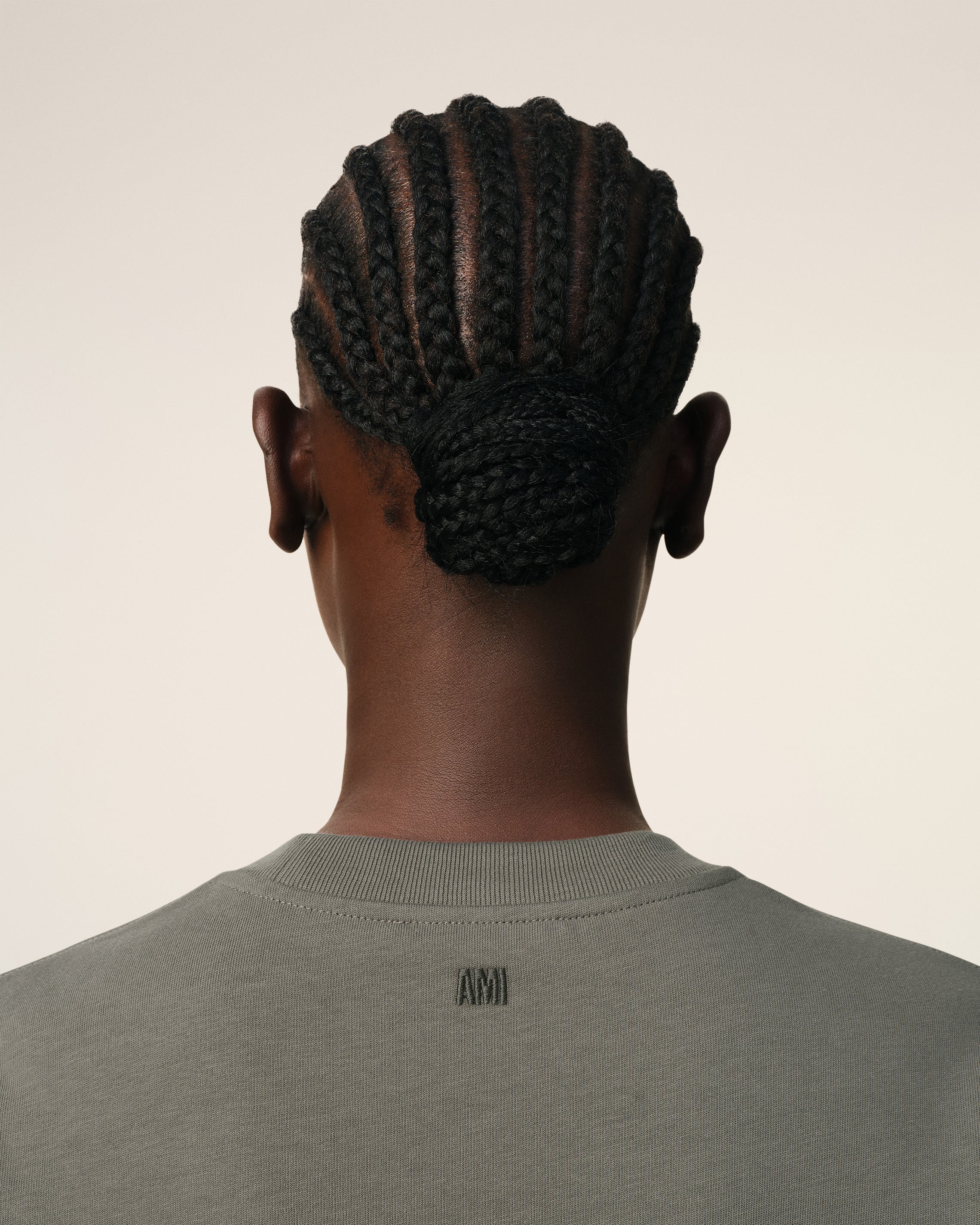 Taupe Cotton Tonal Ami de Coeur T-Shirt