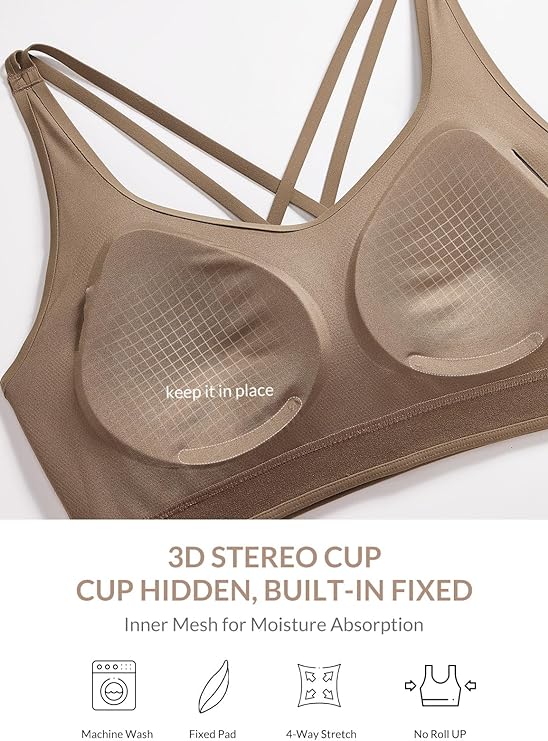 Nuleaf Spaghetti Strap Low Impact Bra