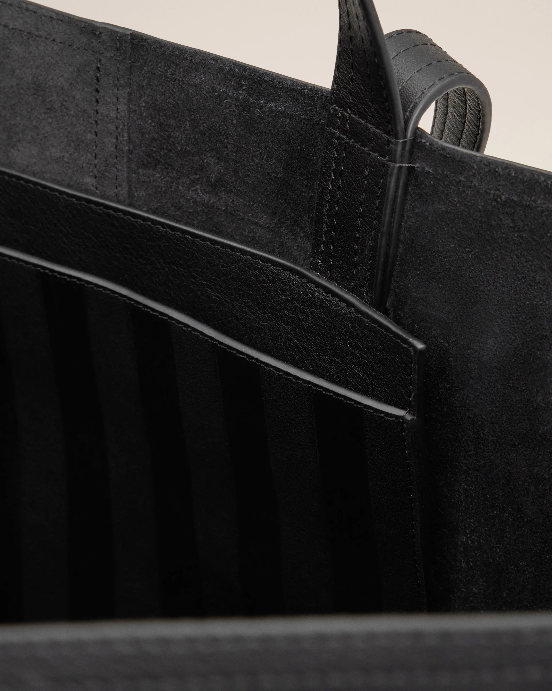 Black Leather Midi Maxi Tote Bag